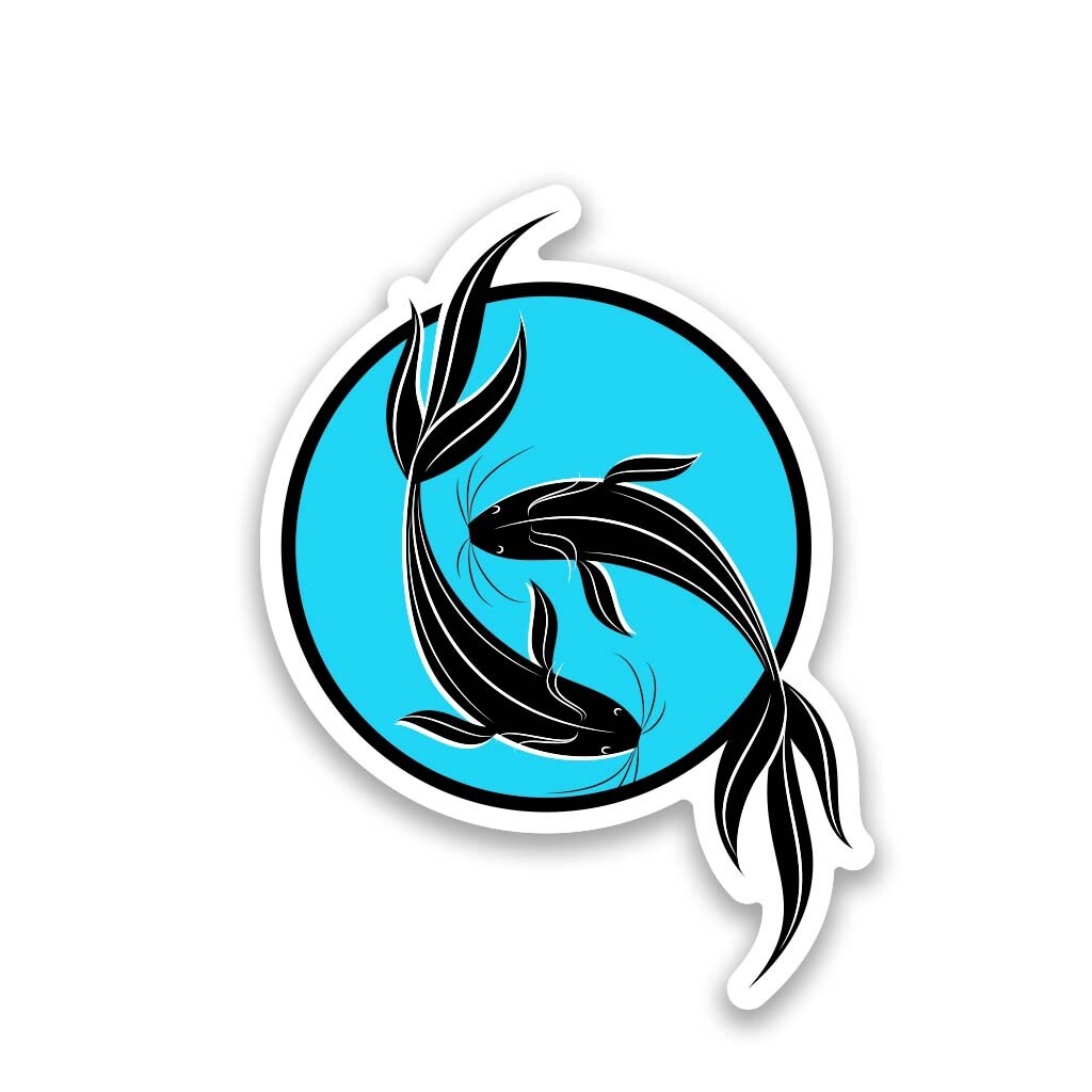 Koi Fish Vinyl Sticker 3" Wide – Includes Two Stickers