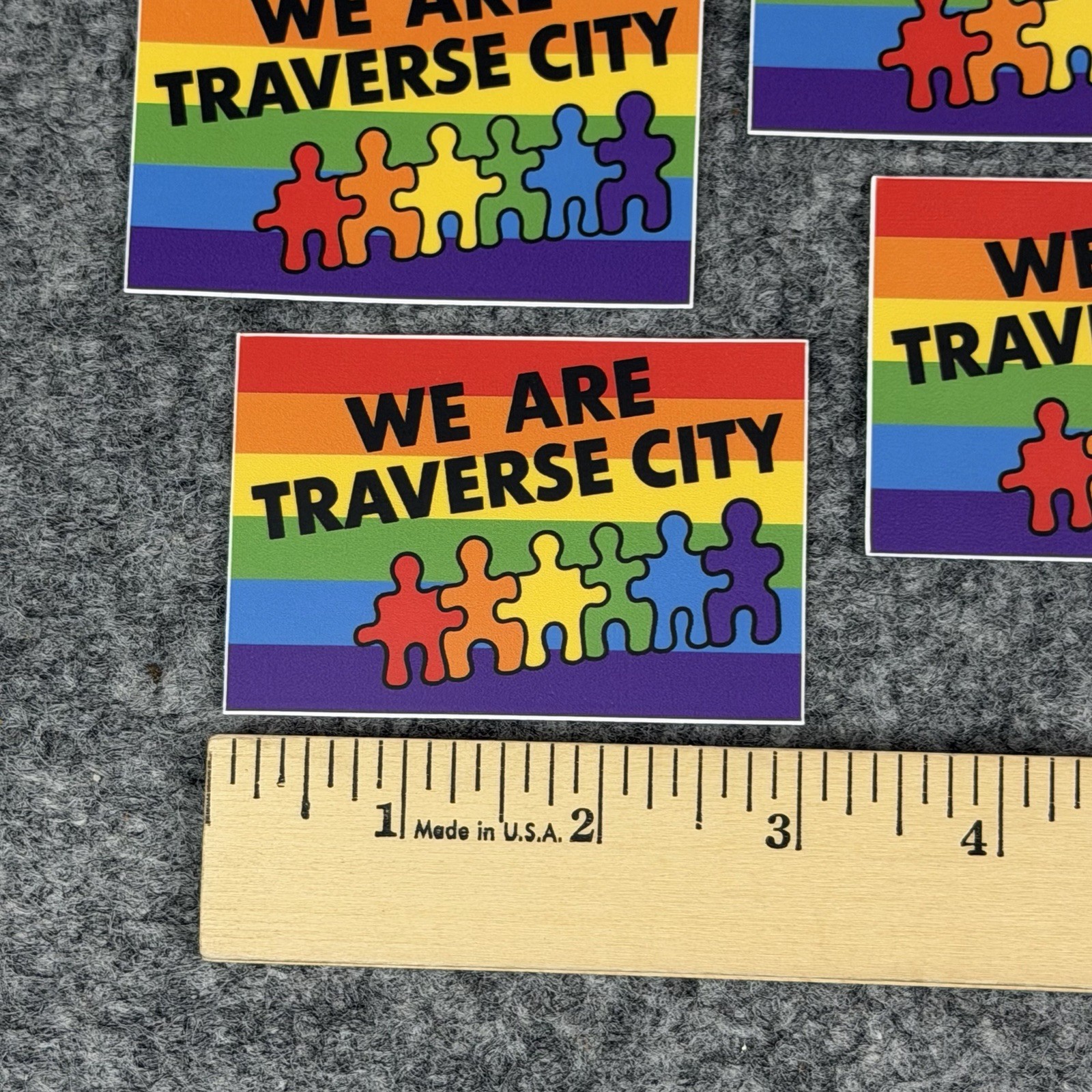 Traverse City MI Rainbow Sticker Lot of 5 Waterproof Vinyl Durable Pride Decals