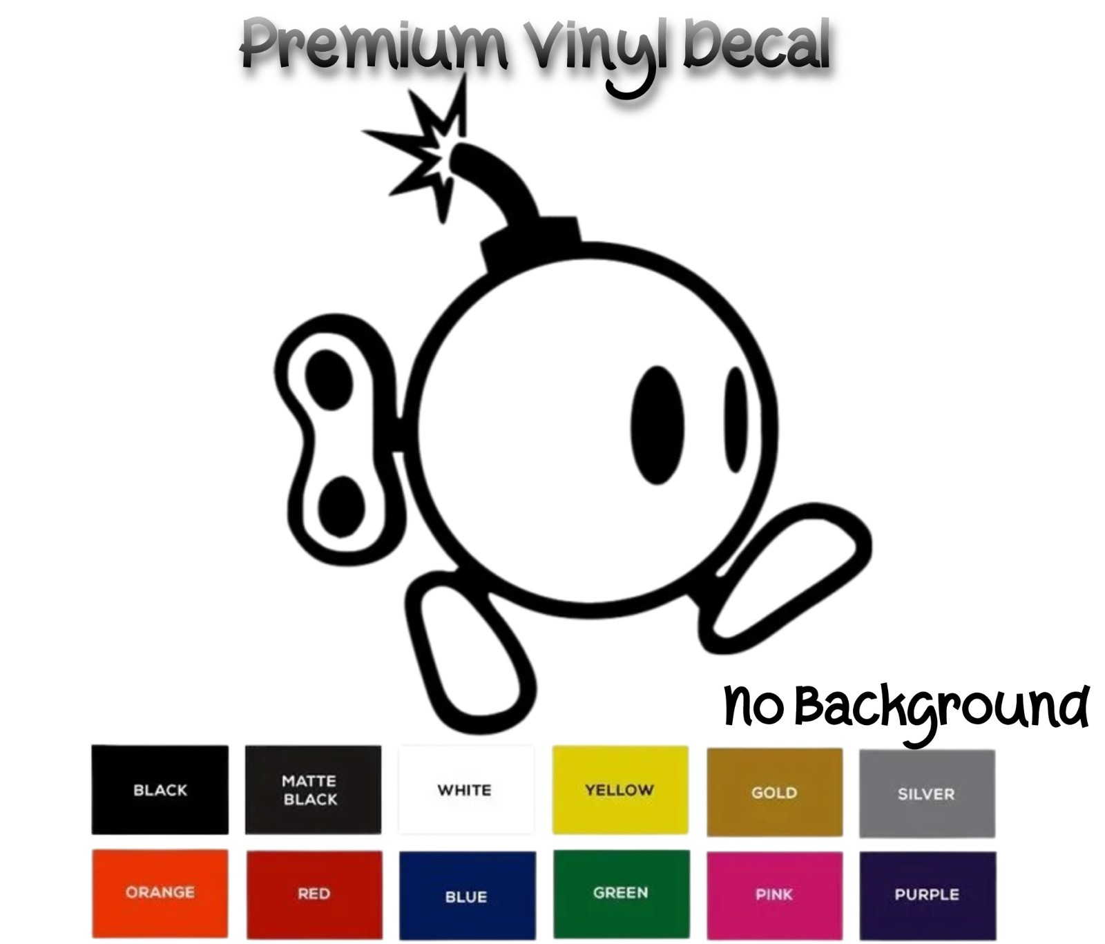 Bob-Omg Bomb Sticker Vinyl Decal Super Mario Bros Nintendo Car Window Wall Decor