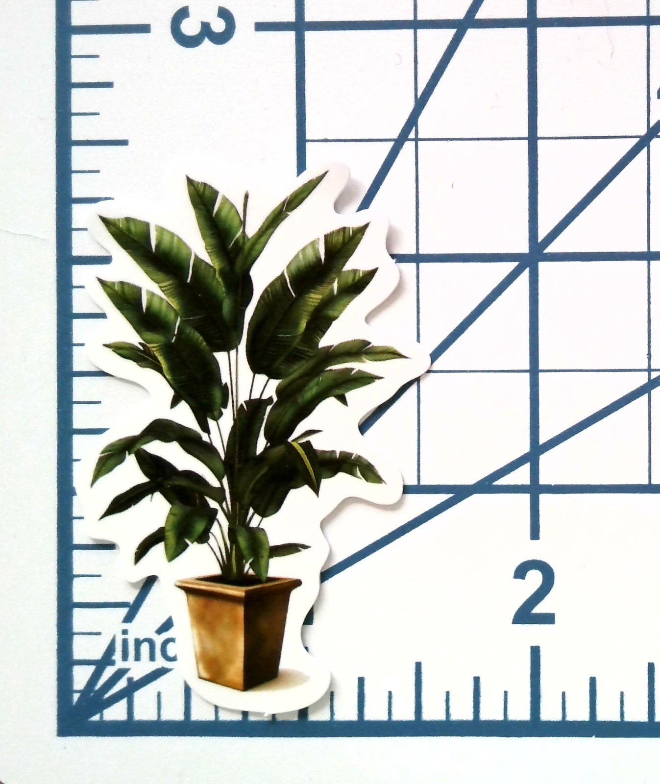 Vinyl Sticker Die Cut Tall Tropical Plant Decal Banana Leaf Houseplant Journal
