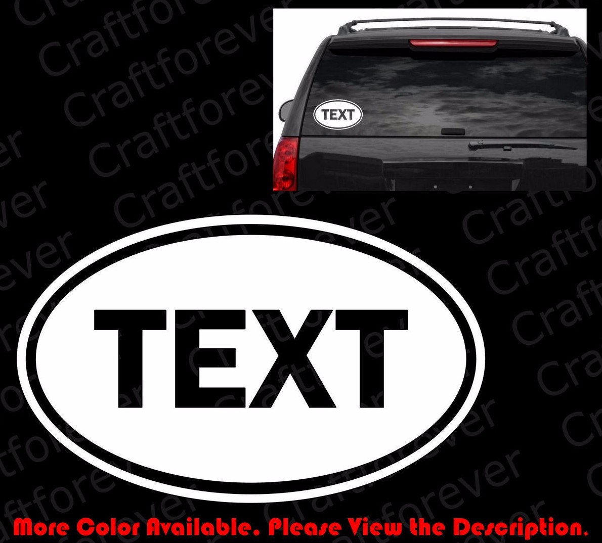 FREE/YOUR TEXT OVAL Vinyl Decal Car Window/Bumper Fits Mini Cooper GB FT003