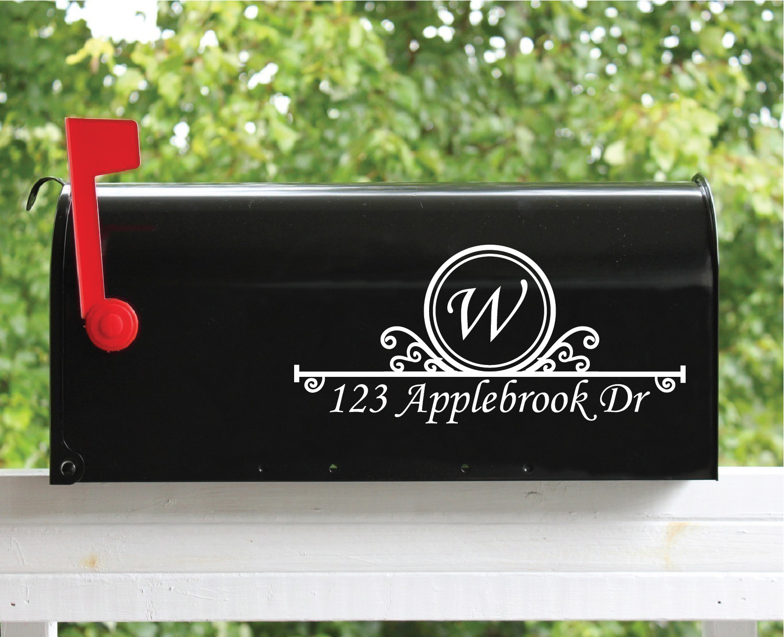 Set of 2 – 5" x 11" Custom Mailbox Decals Stickers Monogram Initial, Street Name