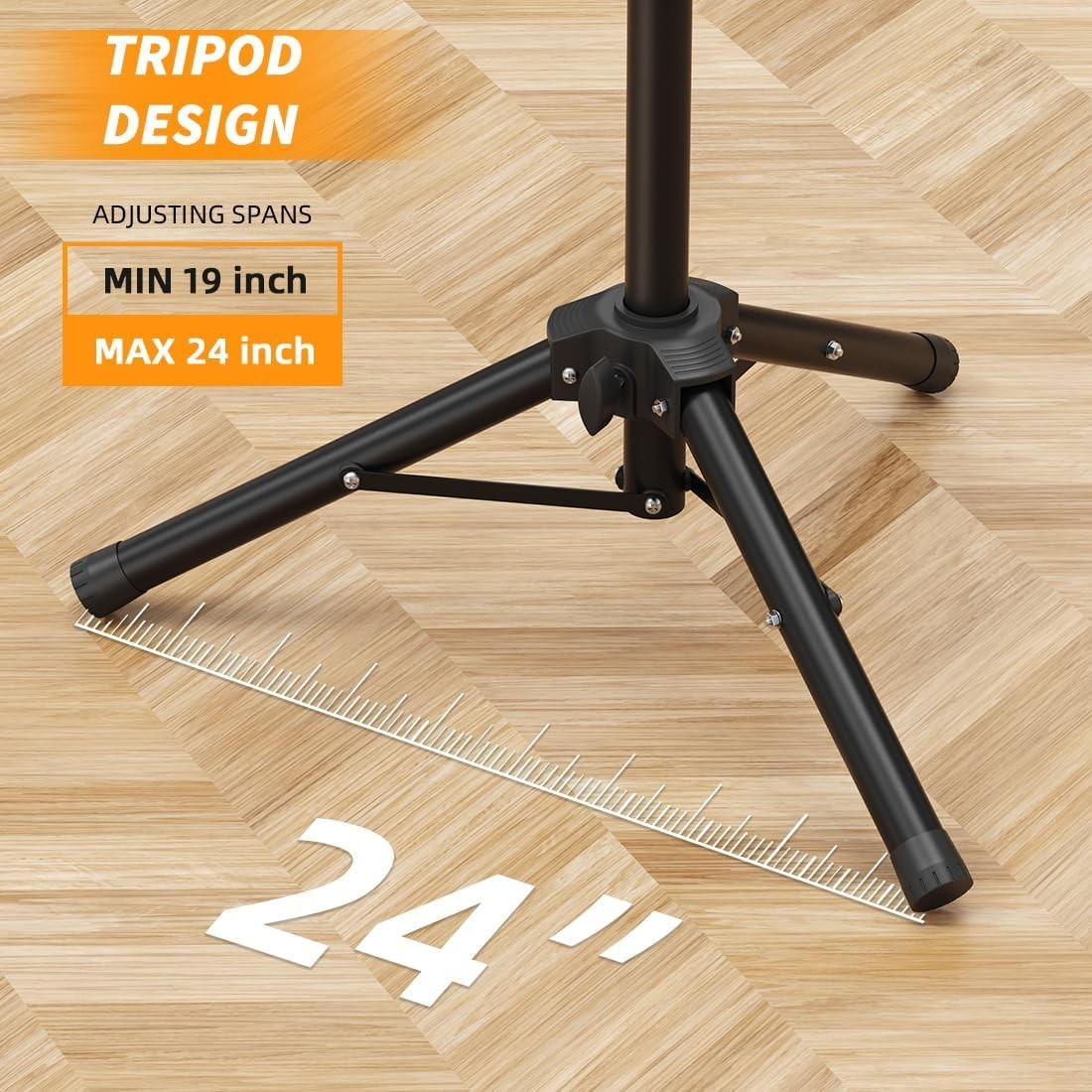 Small Speaker Stands 2 Pack, 24-50 Inch Height Adjustable Speaker Tripod Stand P