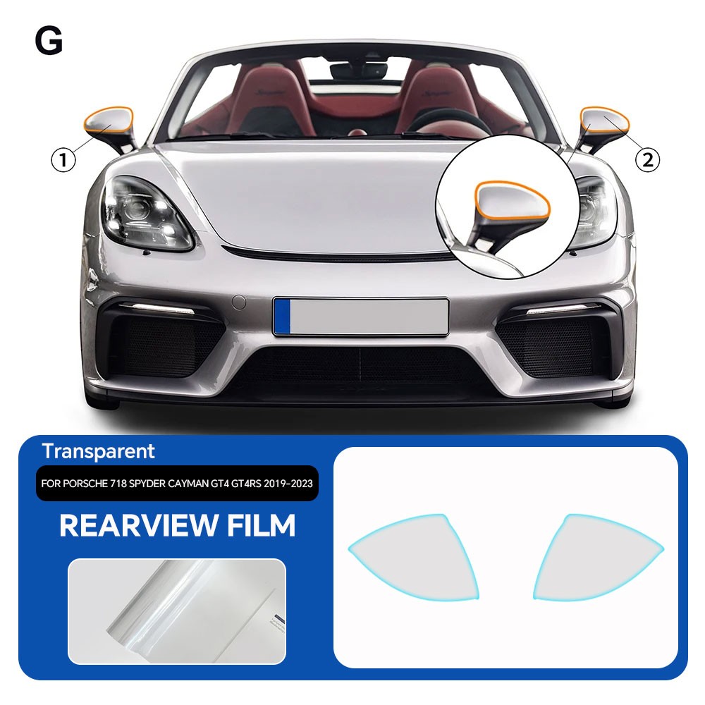 For Porsche 718 Spyder 2019-2023 Headlights Mirror Precut Paint Protection Film