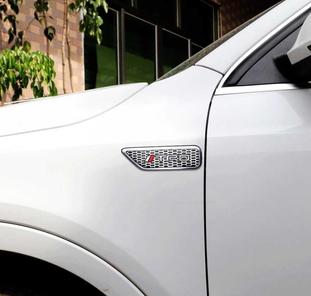2 Pcs TRD Emblem Wings Decor Auto Car Fender Badge Car Body Side Stickers