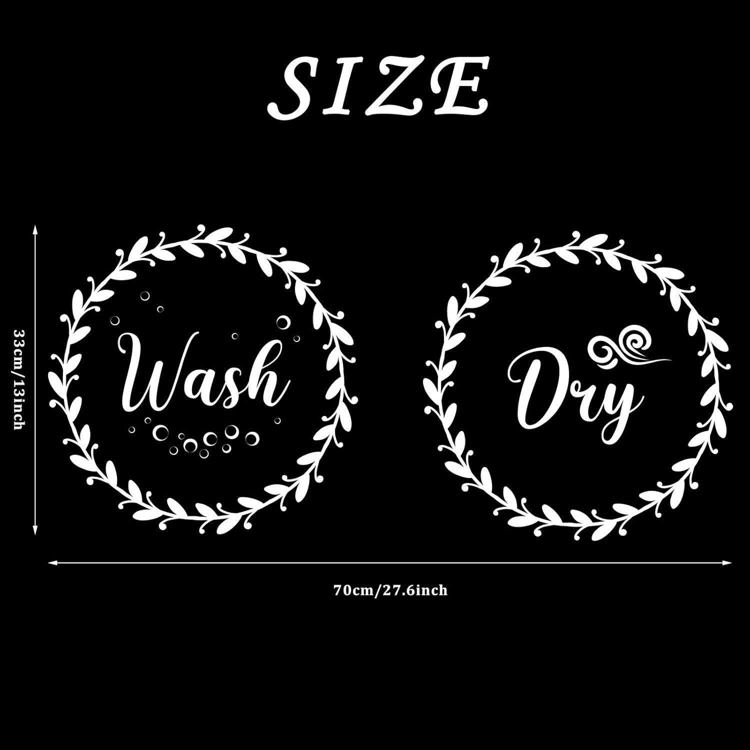 4 Pieces Wash and Dry Decal Sticker Quote Wash Dry Vinyl Laundry Stickers Machin