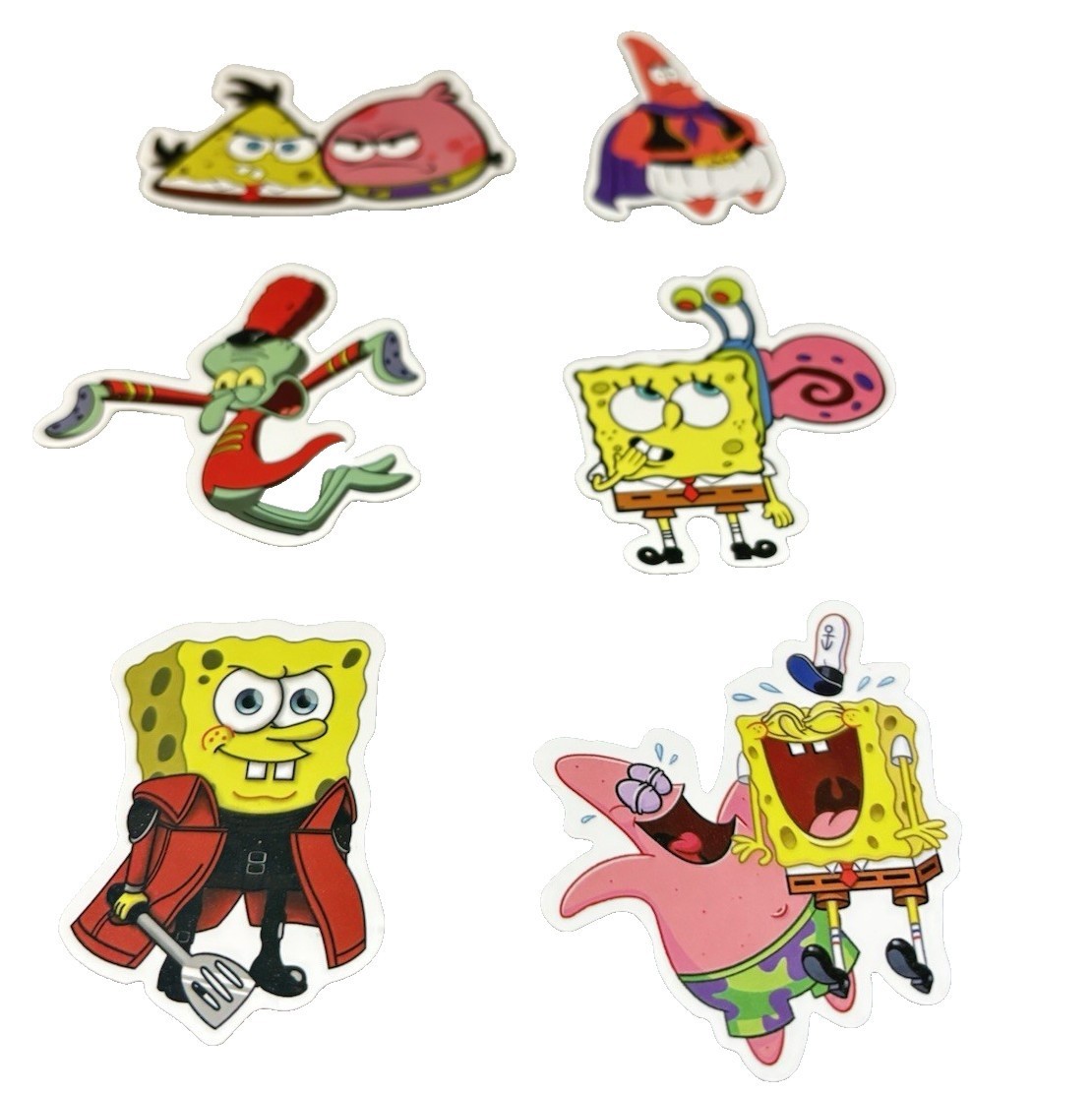 SpongeBob SquarePants 6pc Vinyl Stickers Lot Cartoon Water Bottle Laptop Decals