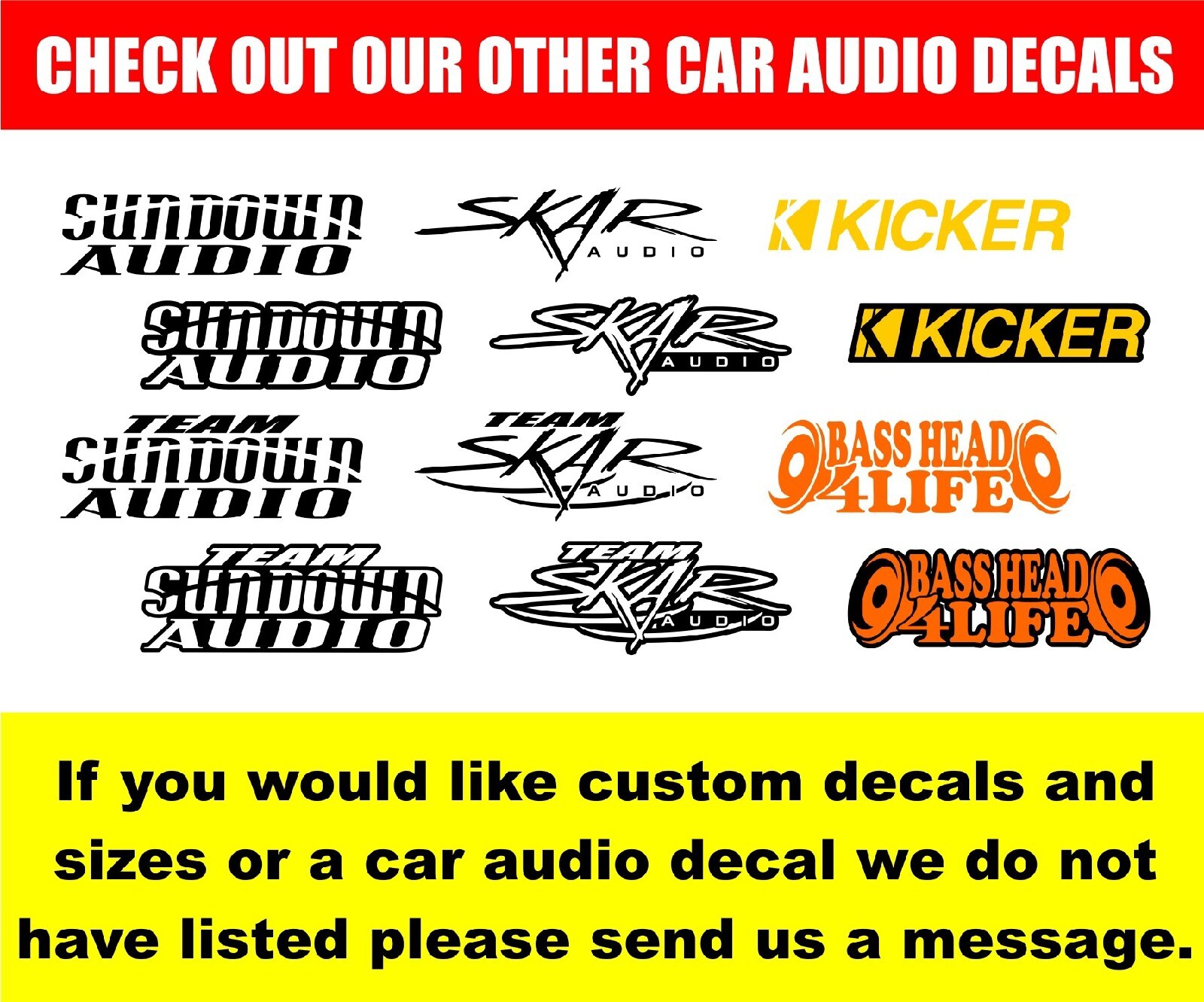 Extra Large Sundown Audio Car Audio Vinyl Decal Sticker Car Window