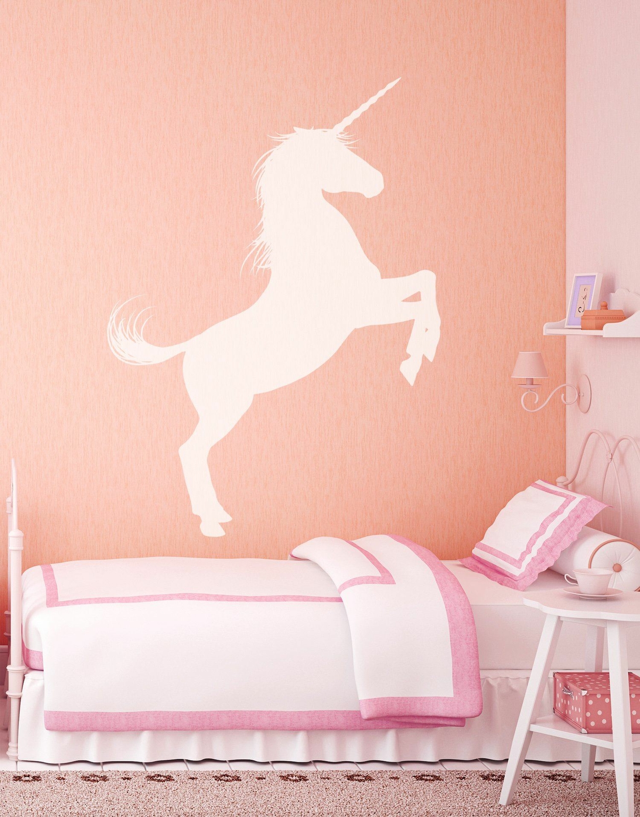 Girl’s bedroom Unicorn Wall Decal Sticker. Fantasy Silhouette. #6108