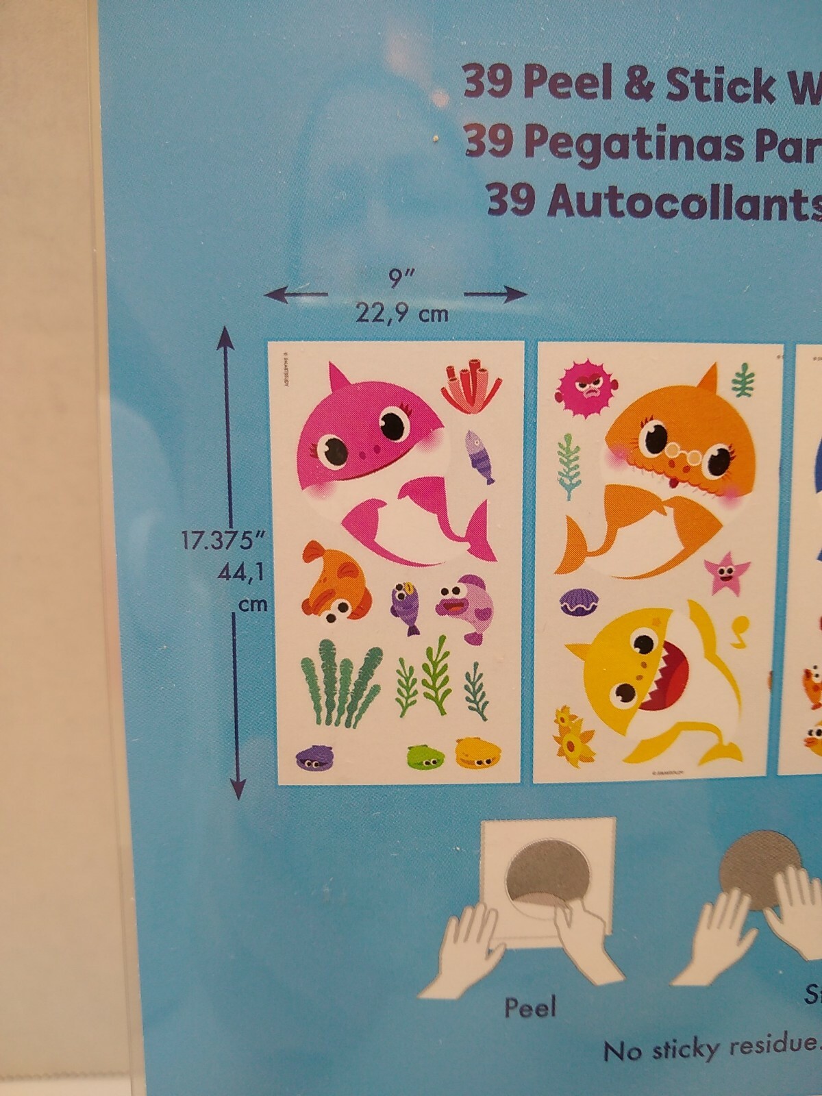 Baby Shark Wall Stickers Party Supplies Decorations Decals 39 Reusable Pink Fong