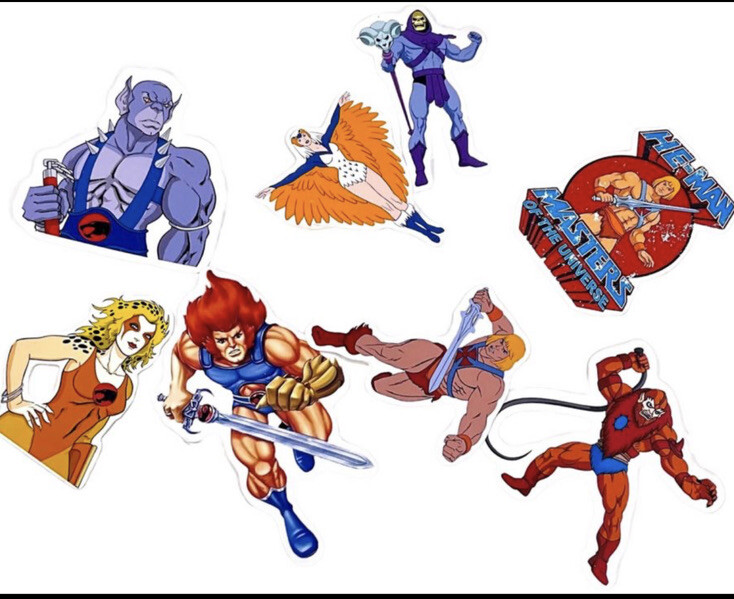 Saturday Morning Cartoons 1980s Stickers Classic 20 Pack He-Man Thundercats Jem