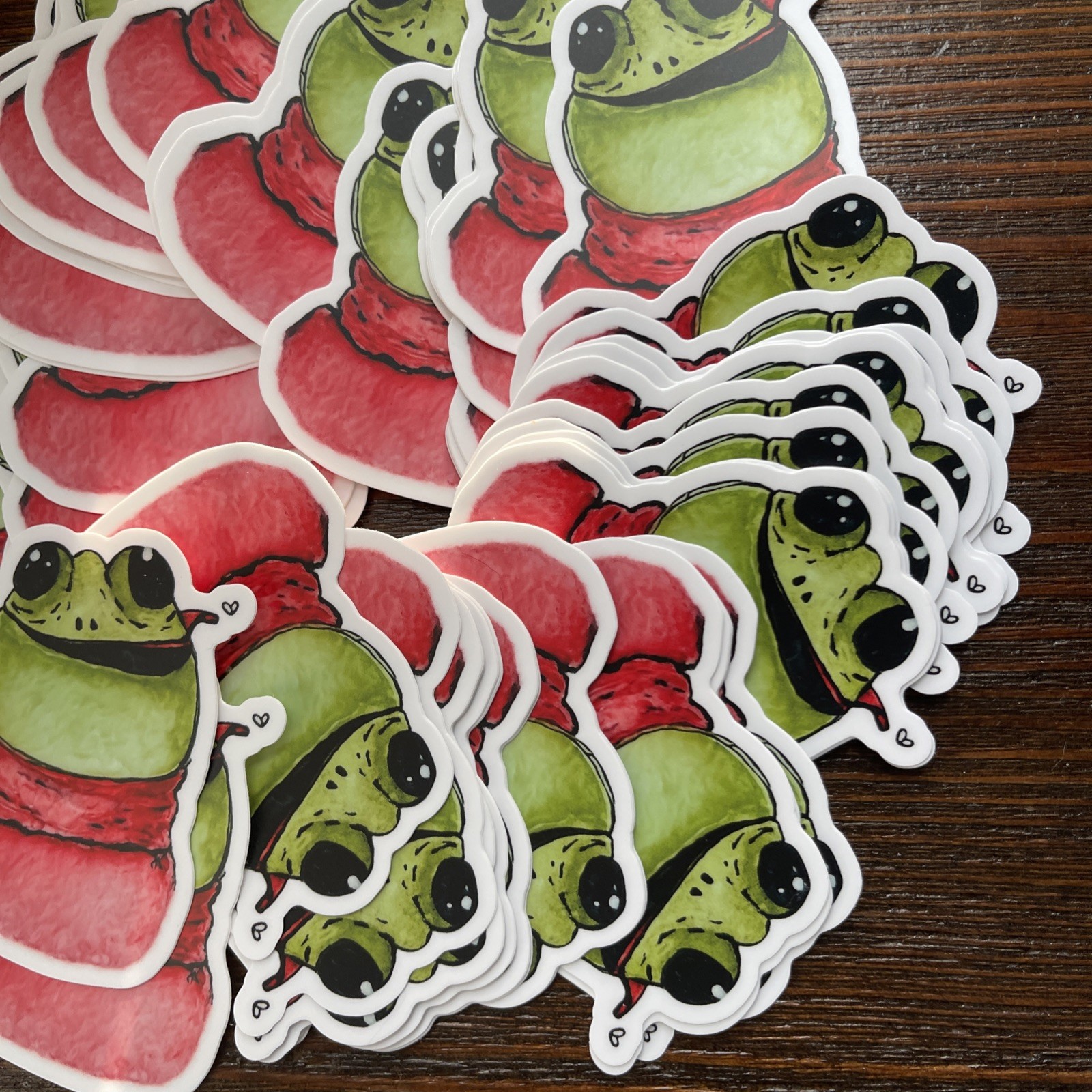 Hand Drawn & Painted Frog Sticker,Original Artwork, Waterproof Vinyl