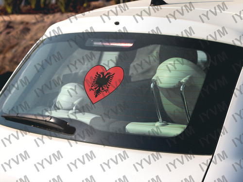 Albania Flag Heart Sticker Decal