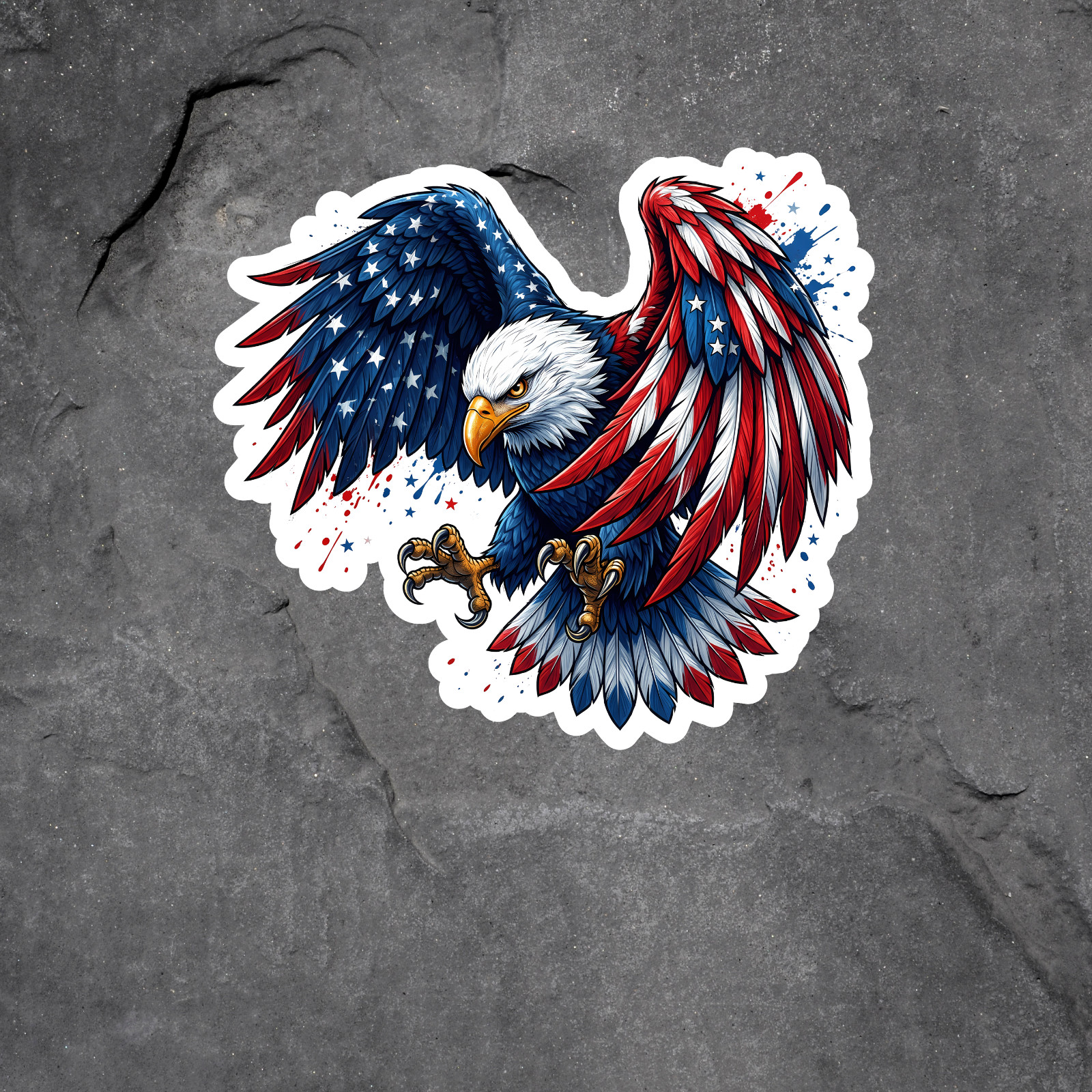 Eagle Sticker Vinyl Decal Patriotic American Flag Bald Eagle USA Freedom Art