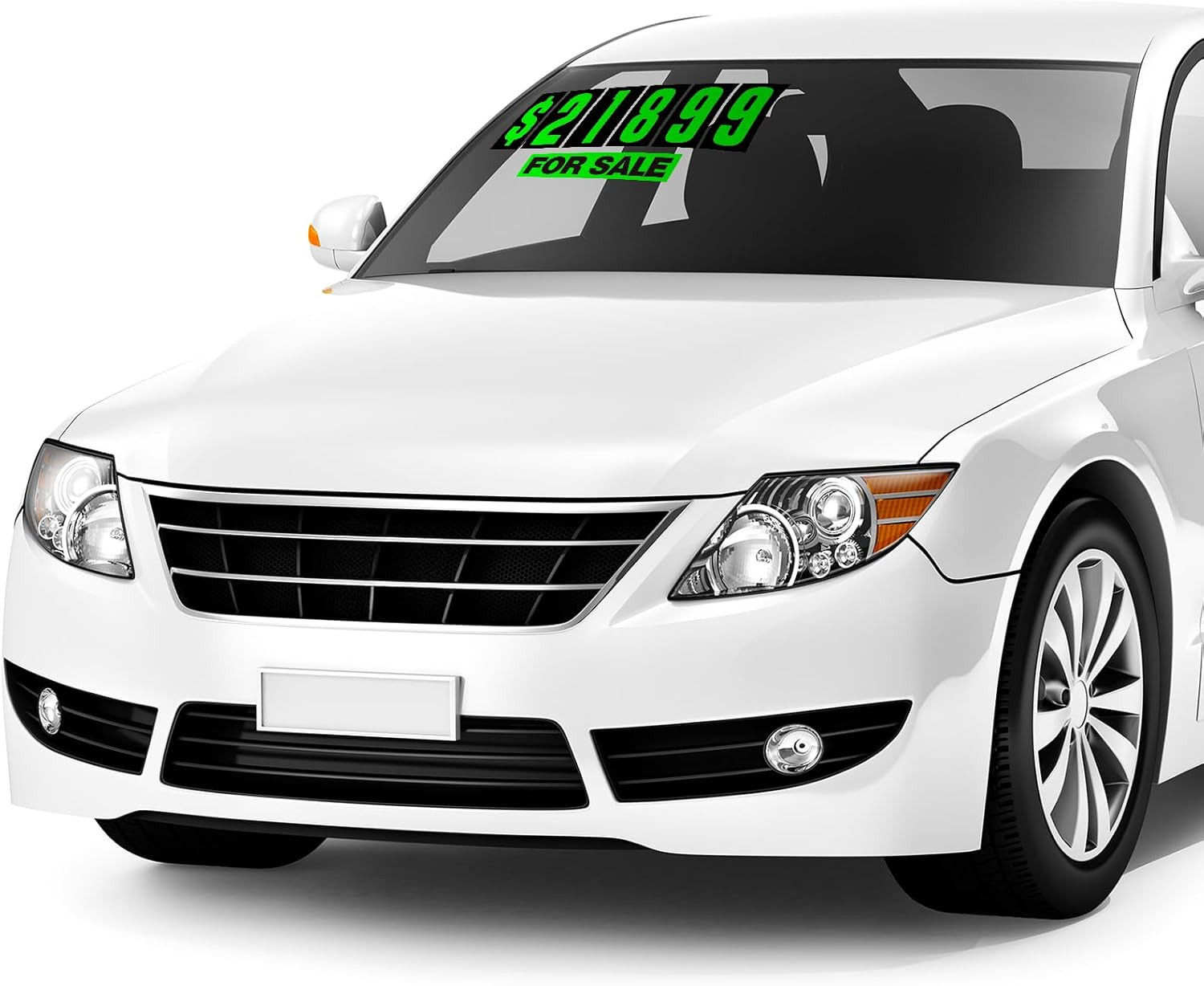 33 Pcs 7 1/2 Vinyl Number Decals Large Chartreuse Windshield Pricing Stickers Ca