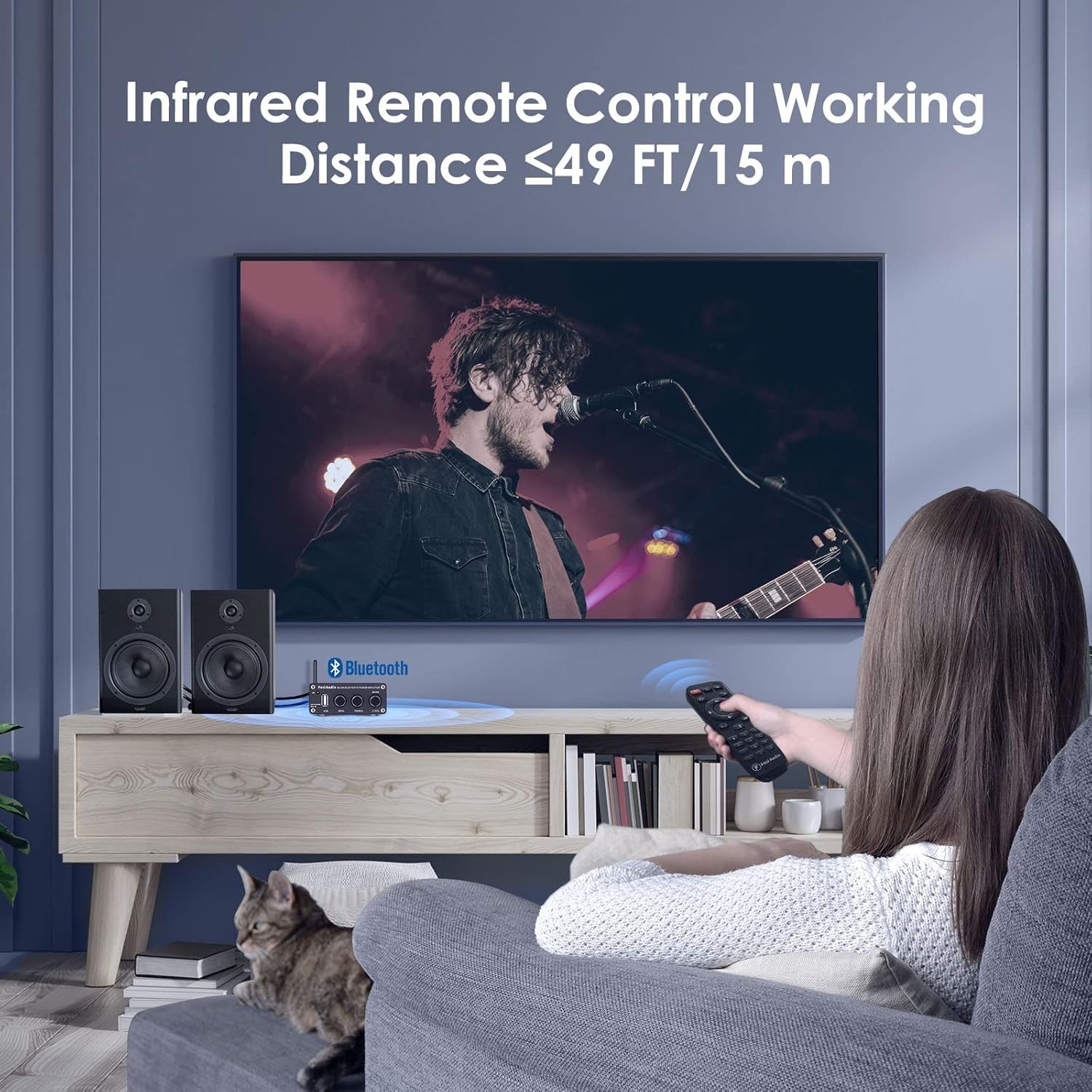BL20A Bluetooth 5.0 Home Audio Stereo Amplifier Remote Control 200W