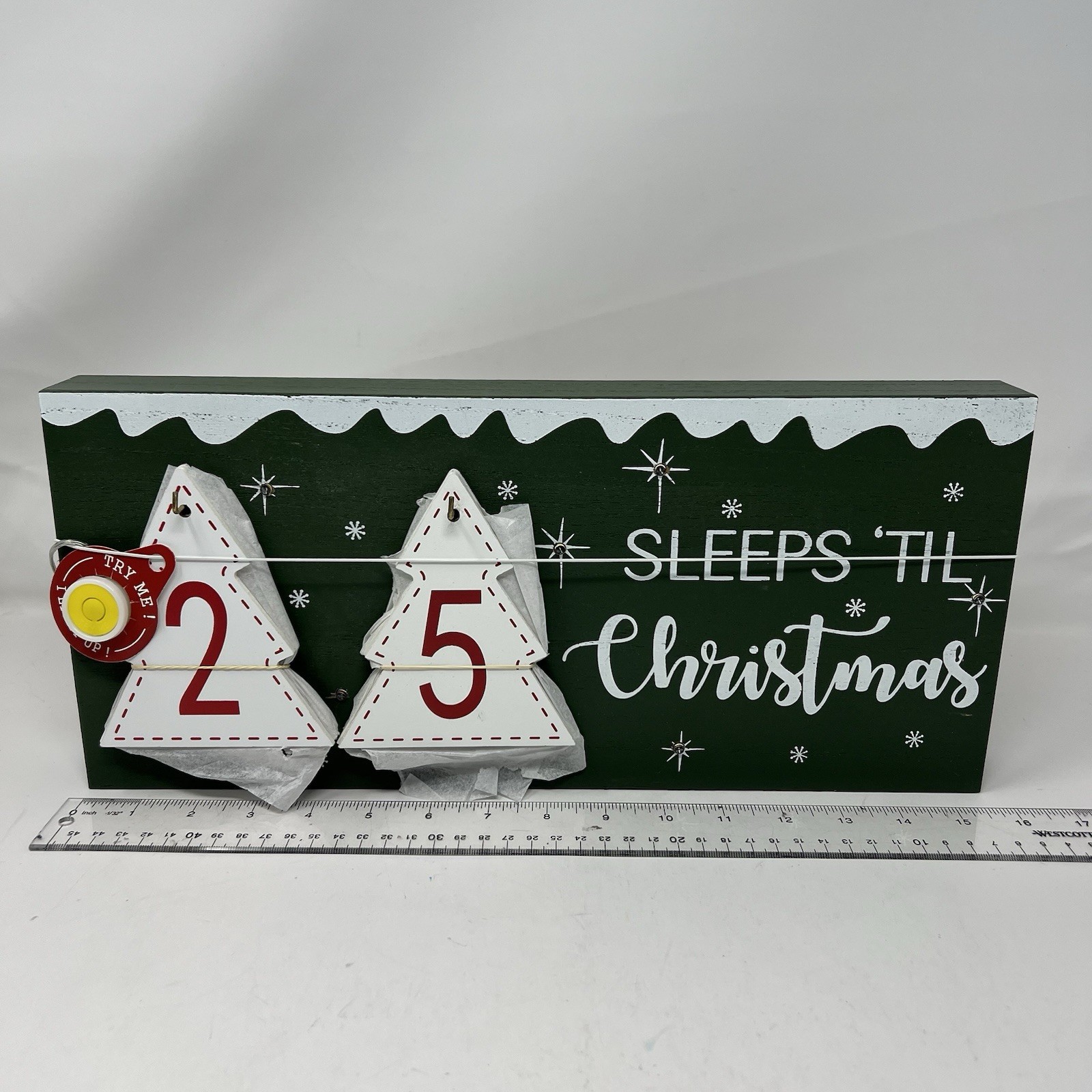 Aldi Huntington Home Sleeps Til Christmas Advent Calendar Sign Battery Operated