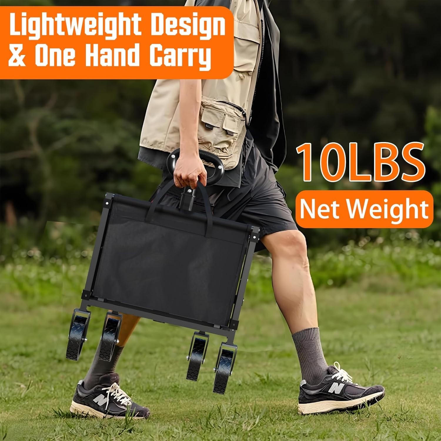 Wagons Carts Foldable, Lightweight Portable Utility Shopping Cart with Wheels…
