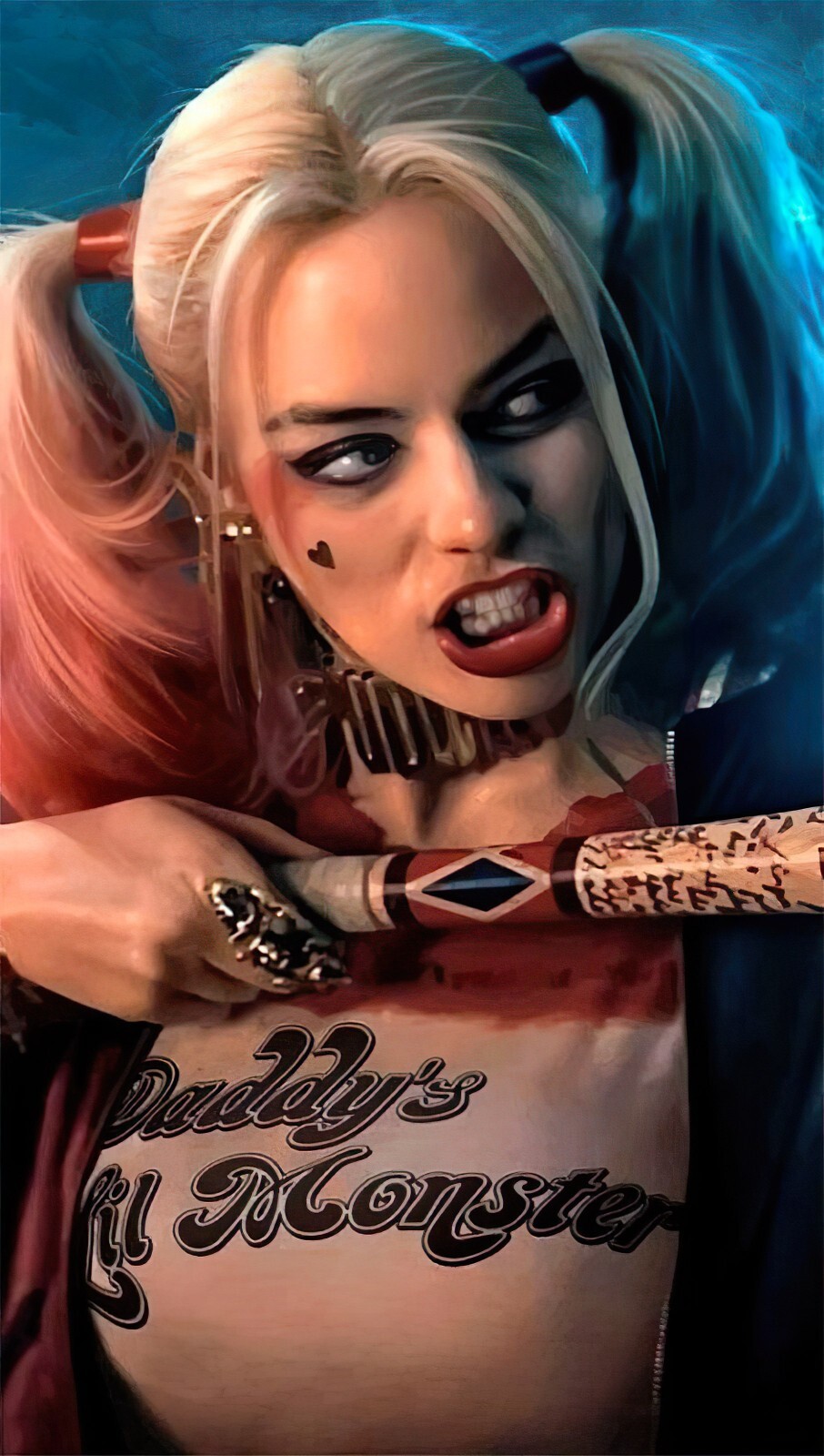 Harley Quinn Baseball Bat Wall Vinyl Decal Wall Decor Removable Adhesive Backing
