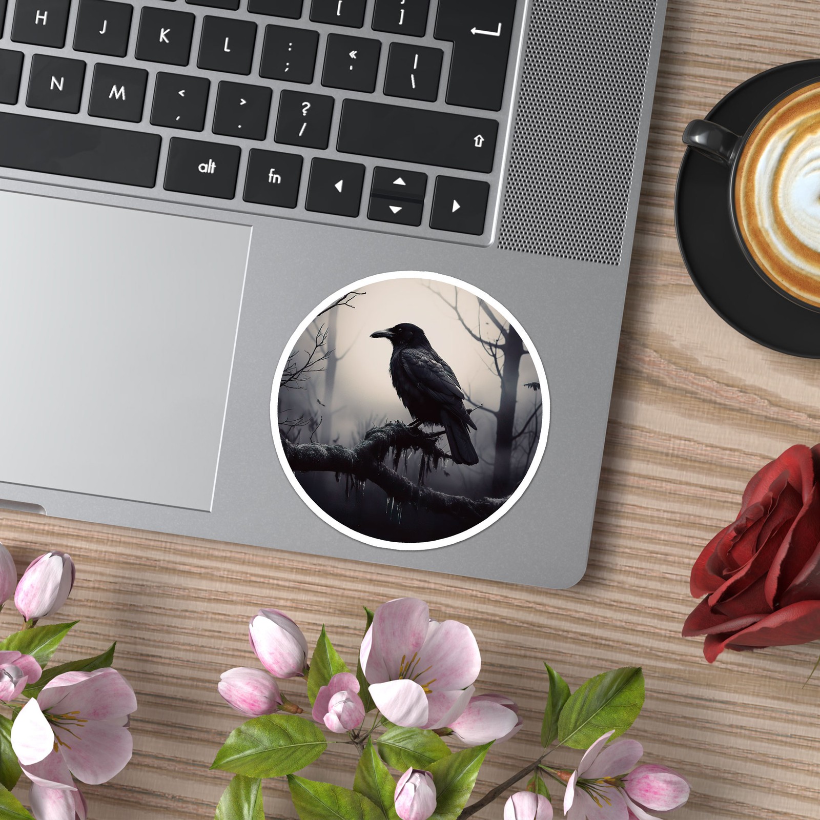 Crow Raven Night Forest – Vinyl Decal Sticker – Car Window Laptop – ebn9711