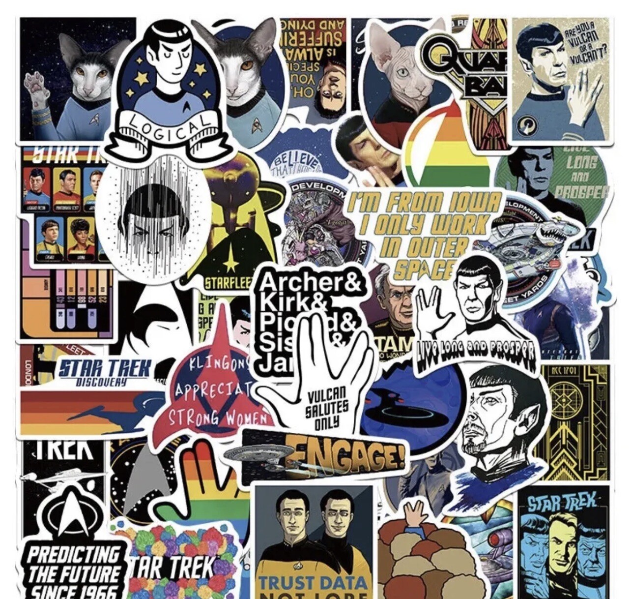 100 PCS Star Trek TV Movie Stickers Car Decals Laptop Binder Free Shipping!