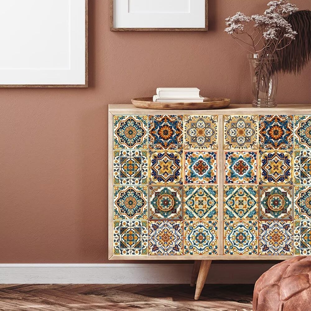 Peel and Stick Moroccan Tile Stickers, Waterproof Backsplash for Kitchen