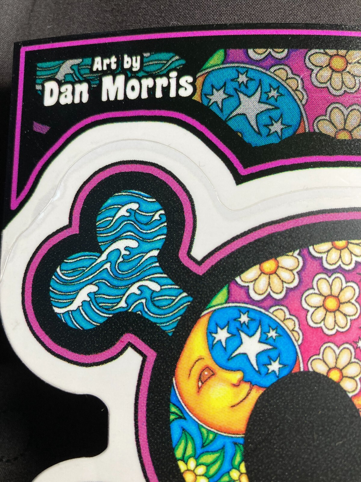 Cute Skull Moon Stars Air Earth Water Fire Window Sticker Art by Dan Morris