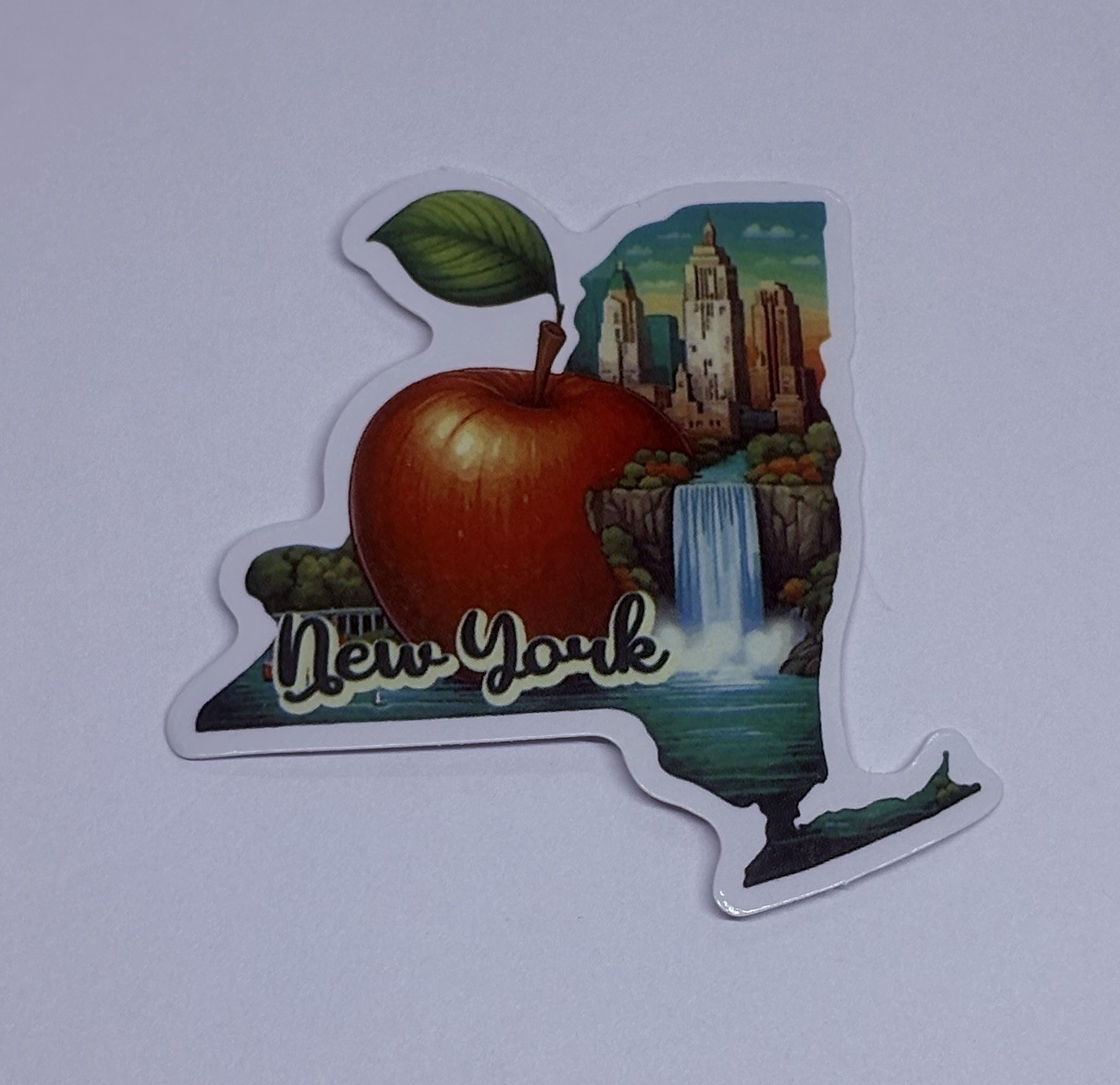 New York State Map Sticker Decal Travel Tour Souvenir Journal City Apple Art Tc6