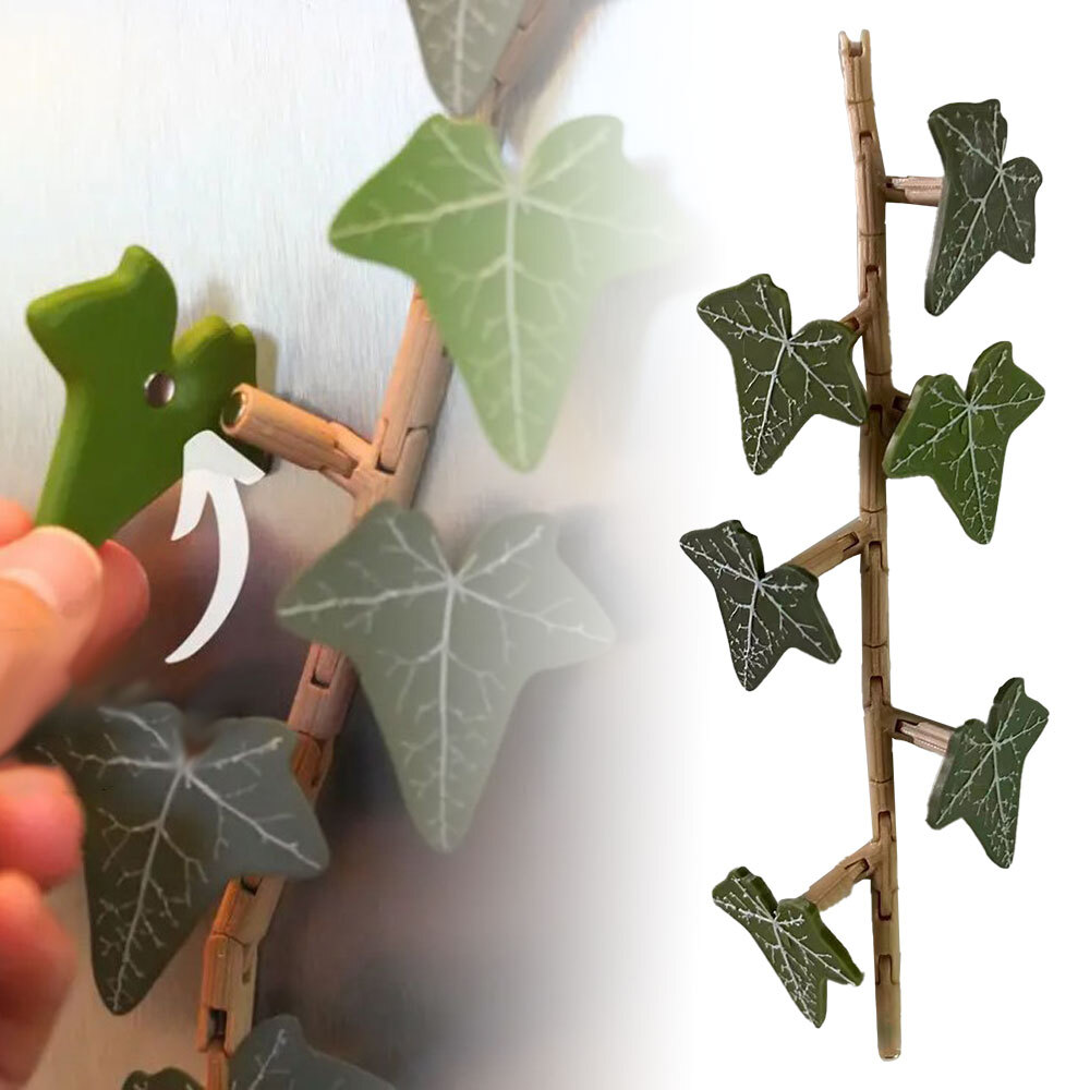 Ivy Fridge Magnet with Articulating Stems 3D Printed Ivy Leaf Plants GN