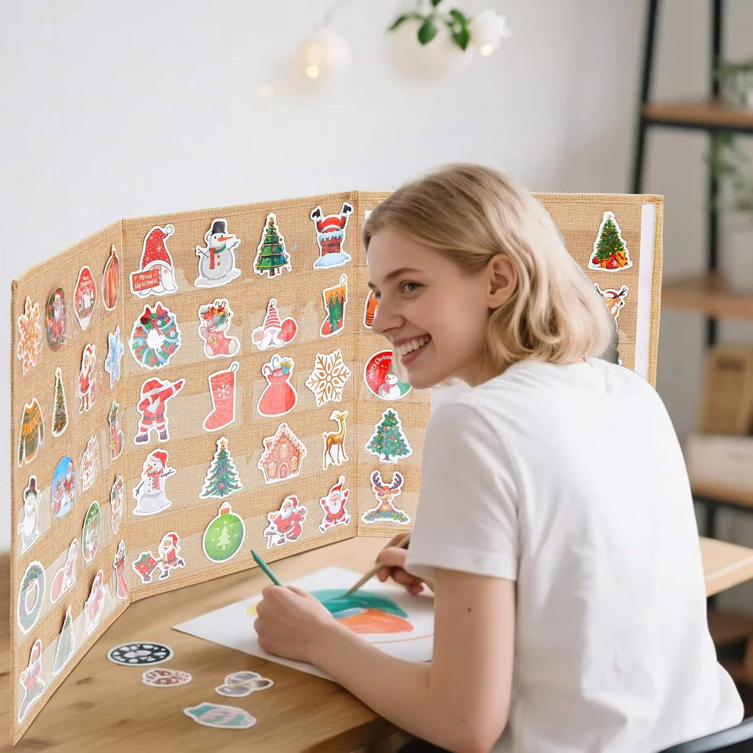 Portable 4" Sticker Display Stand, 5 Layers, No Assembly, 13x17in