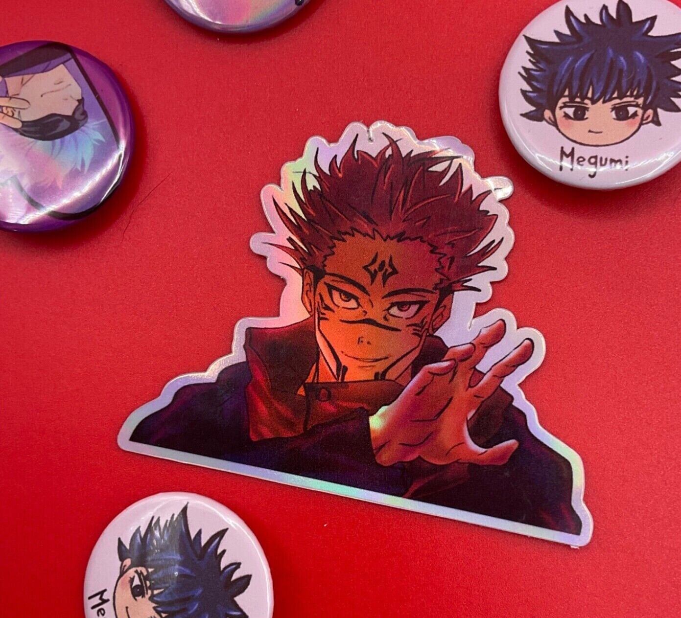 Sukuna Jujutsu Kaisen Holographic Waterproof Sticker 3 x 2