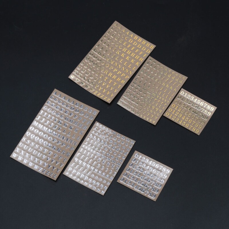 5Pieces/set Gold Silver 3mm Number Stickers Mini Glitter Letter Sticker