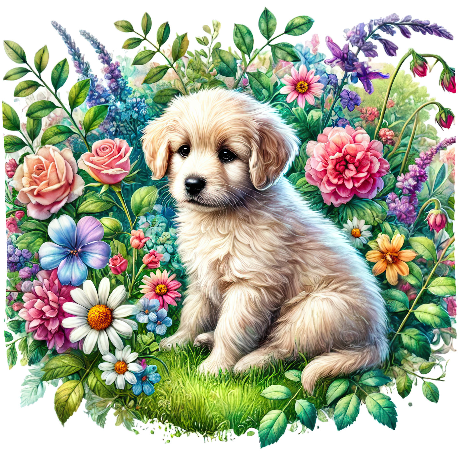Wall decal sticker garden 18 x 18 cm large