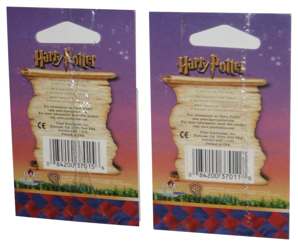 Harry Potter Sorcerer's Stone Hagrid Diagon Alley & Quidditch Plaid Sticker Lot