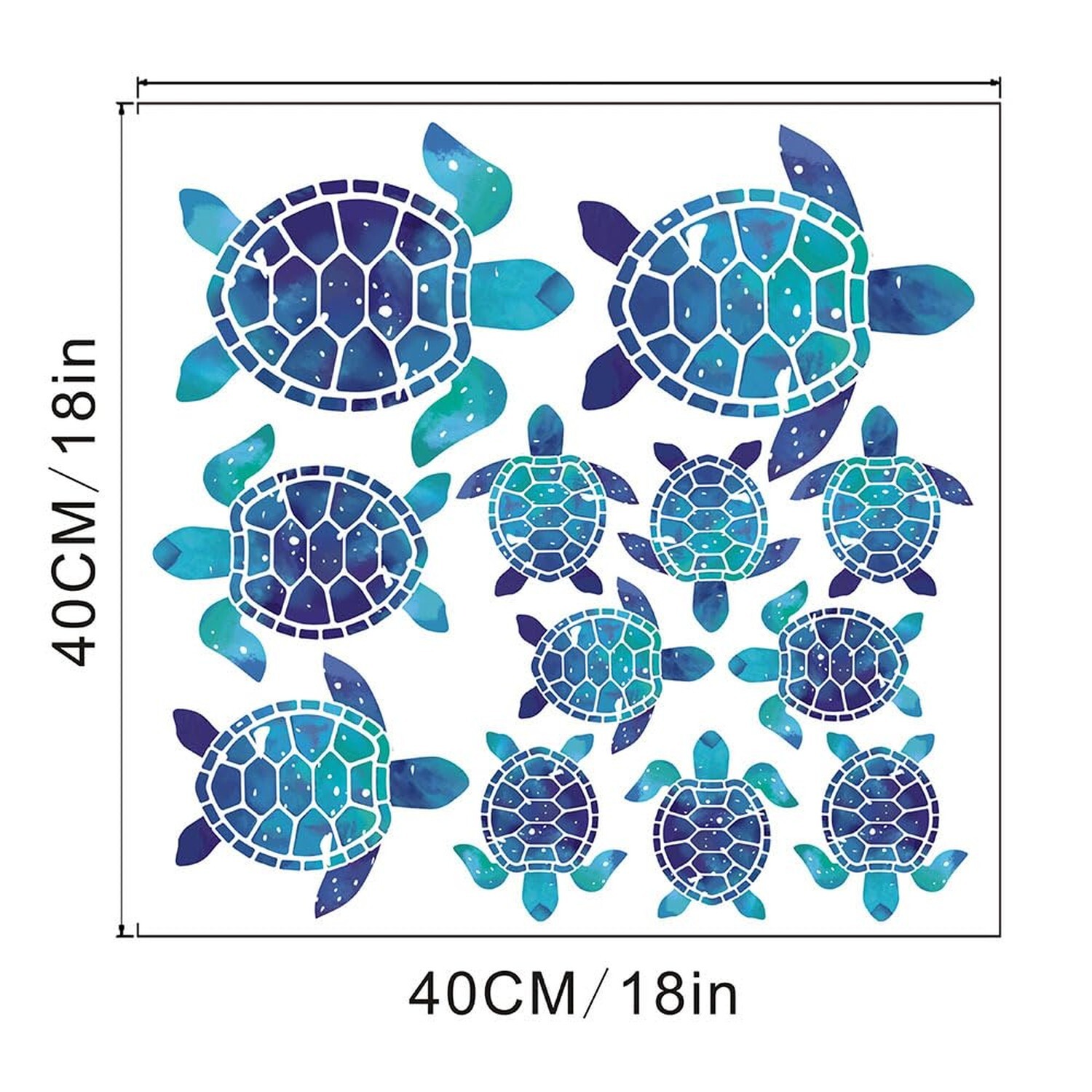 24 Pieces Sea Turtle Wall Decals Turtle Vinyl Stickers for Bathroom Underwate…