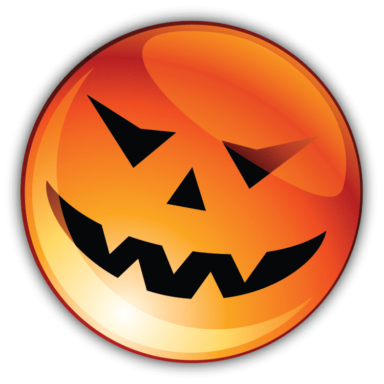 Halloween Pumpkin Face Button Car Bumper Sticker Decal