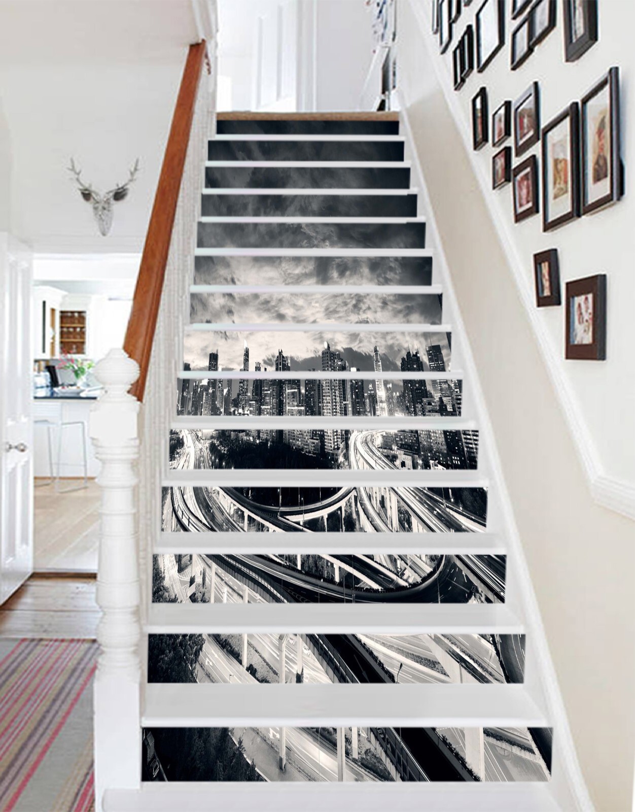 3D Urban Viaduct 527 Stair Risers Decoration Photo Mural Vinyl Decal Wallpaper