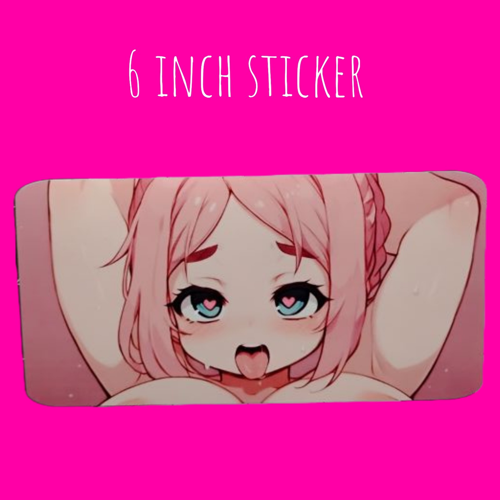 Anime Sexy Waifu Ahegao Glossy Vinyl Ecchi Lewd Decal 6 Inch Waterproof Sticker
