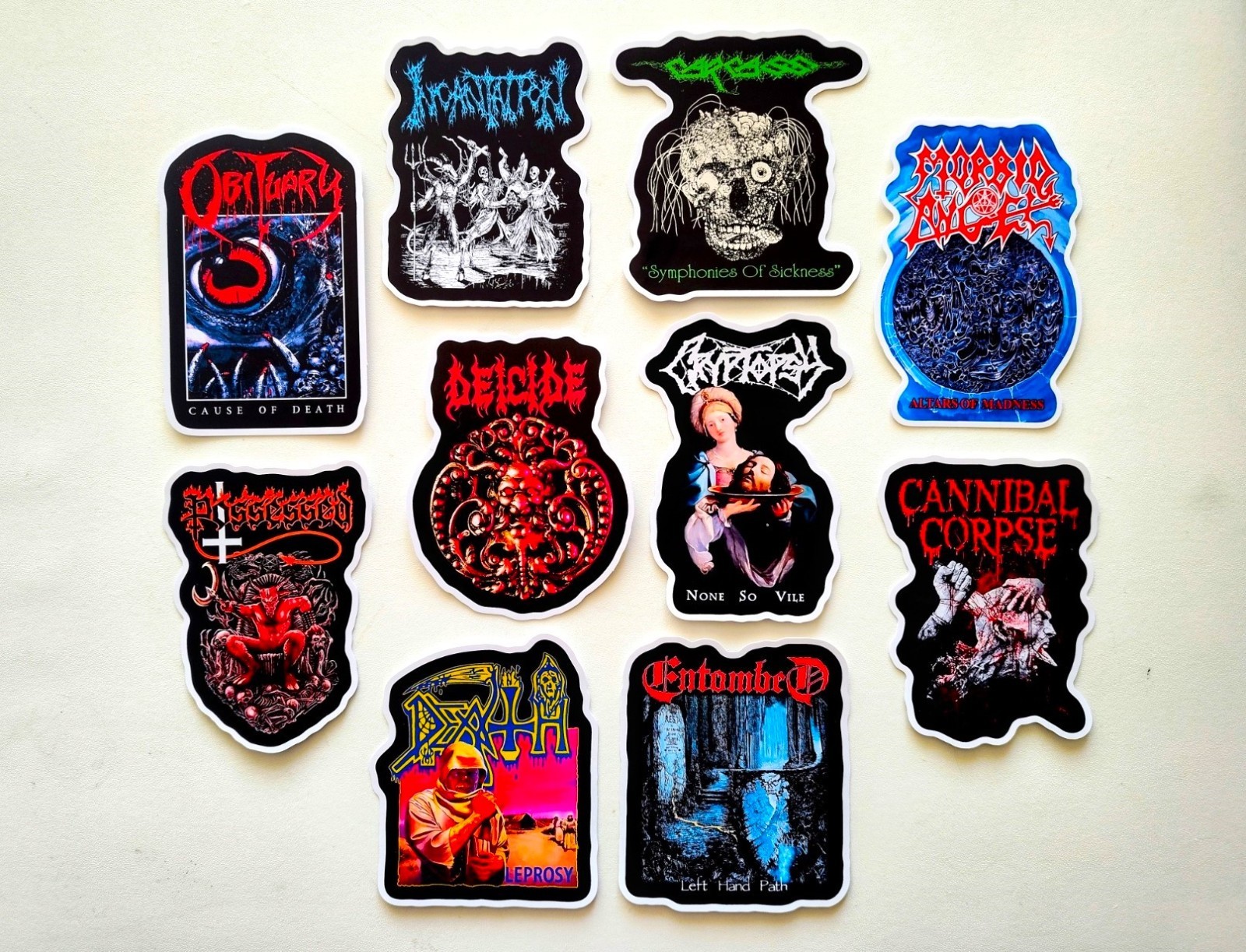 Death Metal Sticker Lot (10 Pack) SET 9 black extreme punk grindcore crust cvlt