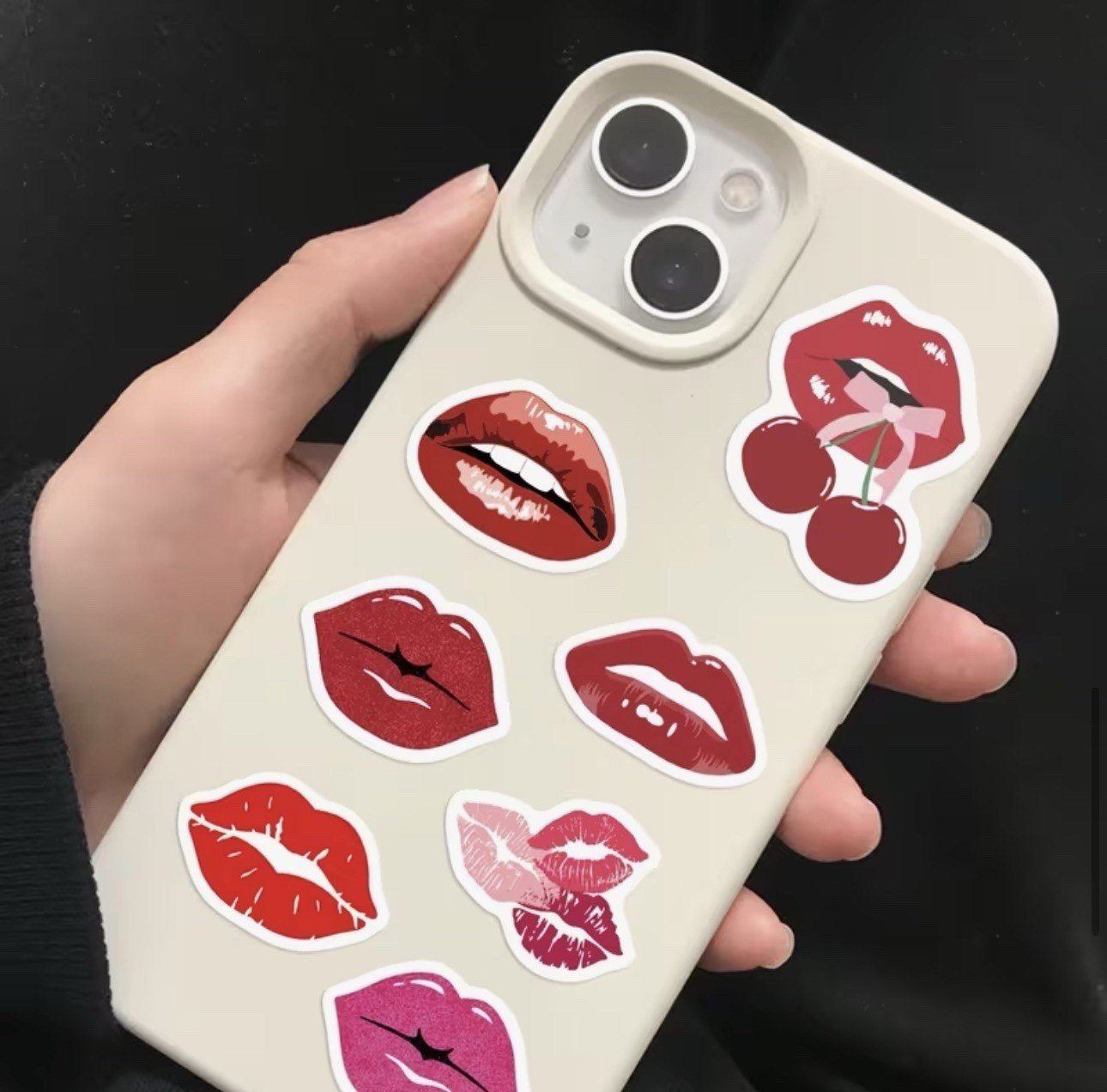 50 PACK – RED PINK LIPS 1” INCH STICKER DECAL SET LOT 50PCS KISS SEXY MOUTH