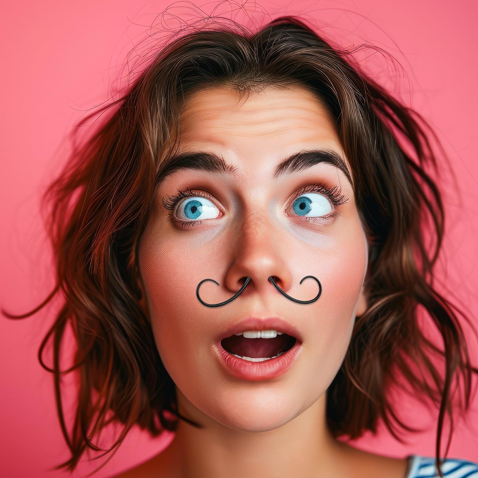 Mustache Septum Ring Black Septum Mustache Nose Ring Piercing Jewelry Surgica…