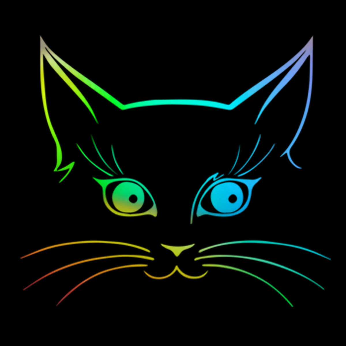 1pcs Cat Face Stickers Window Vinyl Truck Laptop Car Motorcycle Bumper Decal