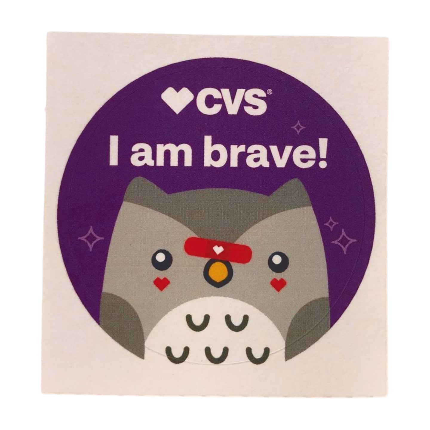 CVS 'I Am Brave!' Owl Sticker