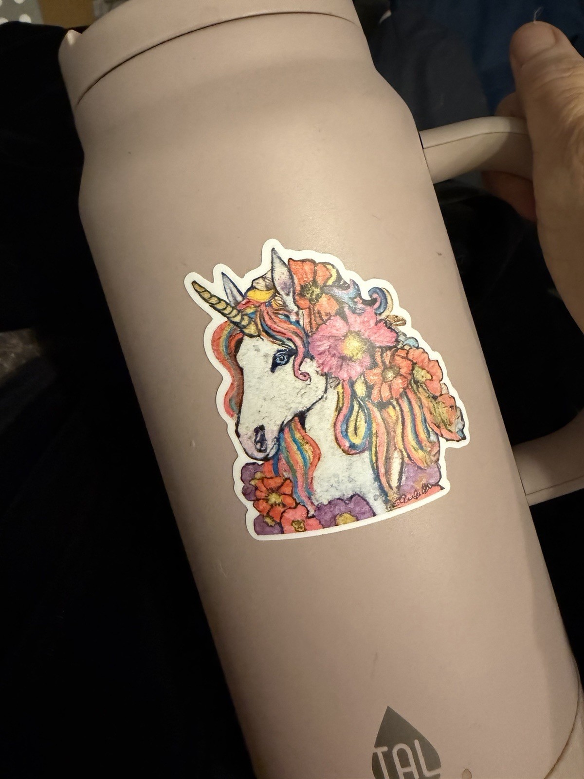 decals stickers vinyl art “Rainbow Unicorn” Printed From An Original Painting