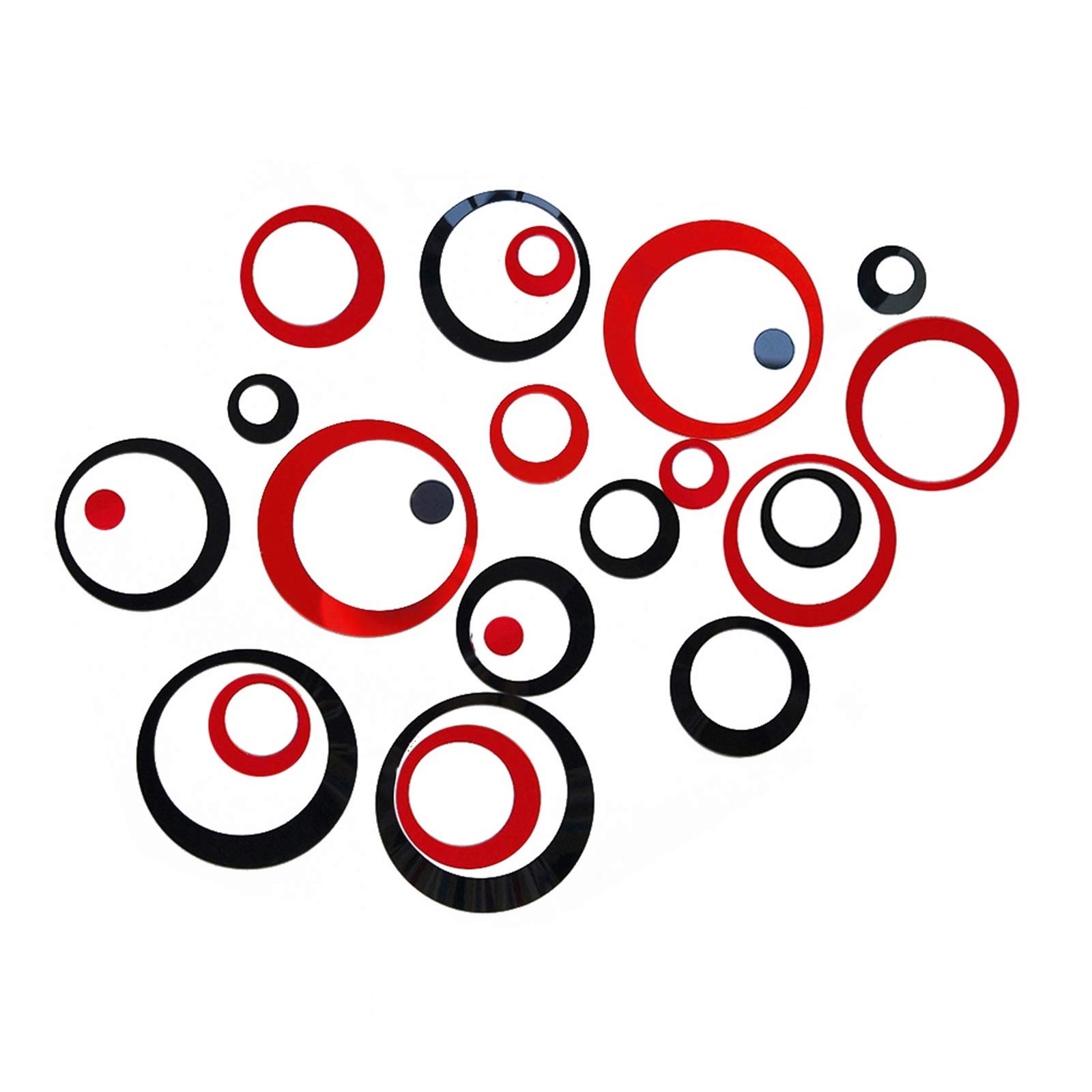Aqrichfox 24Pcs Acrylic Circle Mirror Wall Stickers Diy Decals Modern