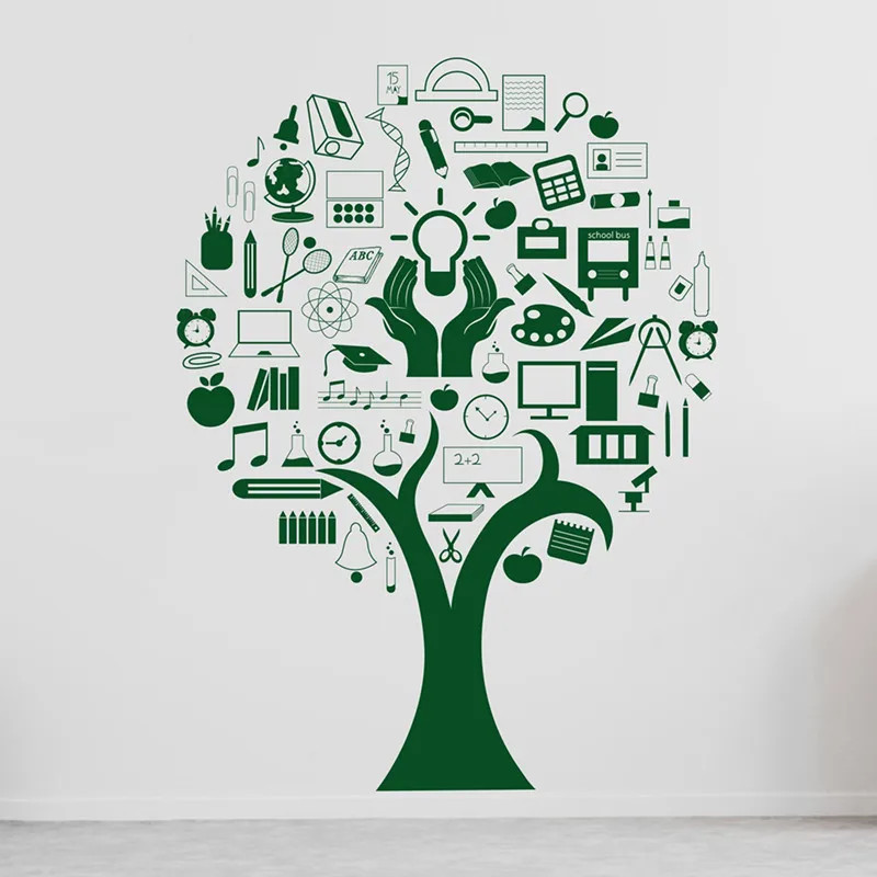 Book Tree Wall Stickers Reading Library Bookstore Science Experiment Stickers