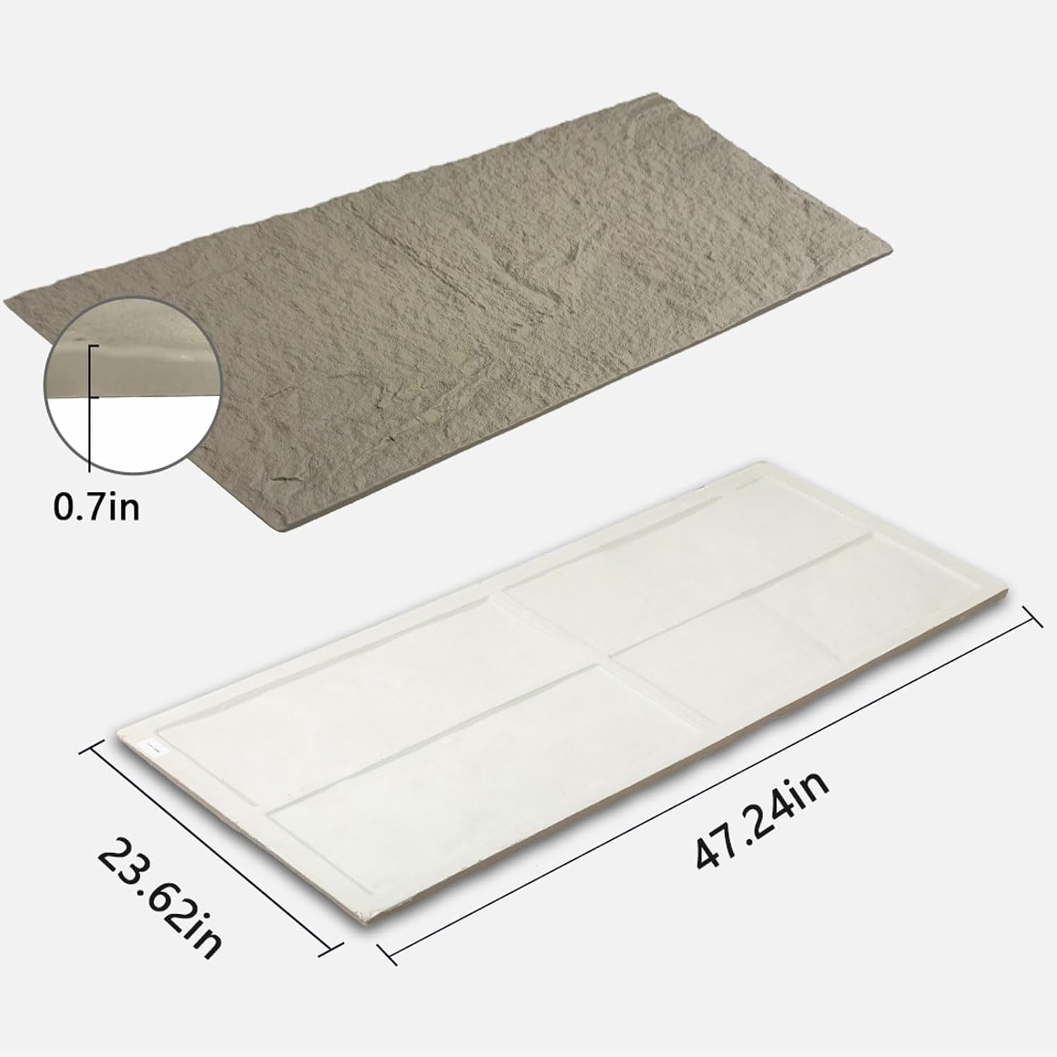 Stylish 3D Faux Stone Wall Panels – Waterproof Wainscoting, 4 Pack, Deep Grey