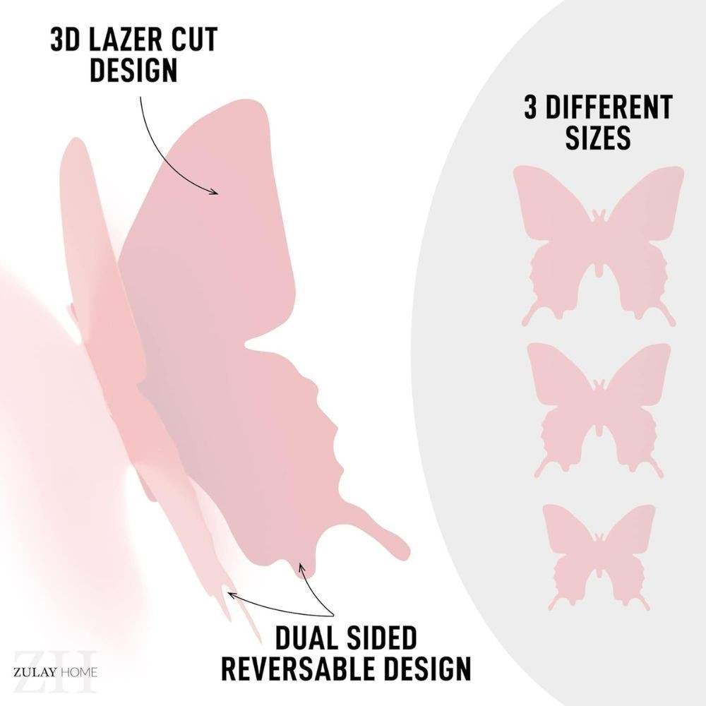 3D Butterfly Wall Decor 24/48pcs – DIY Removable Room, Party & Wedding