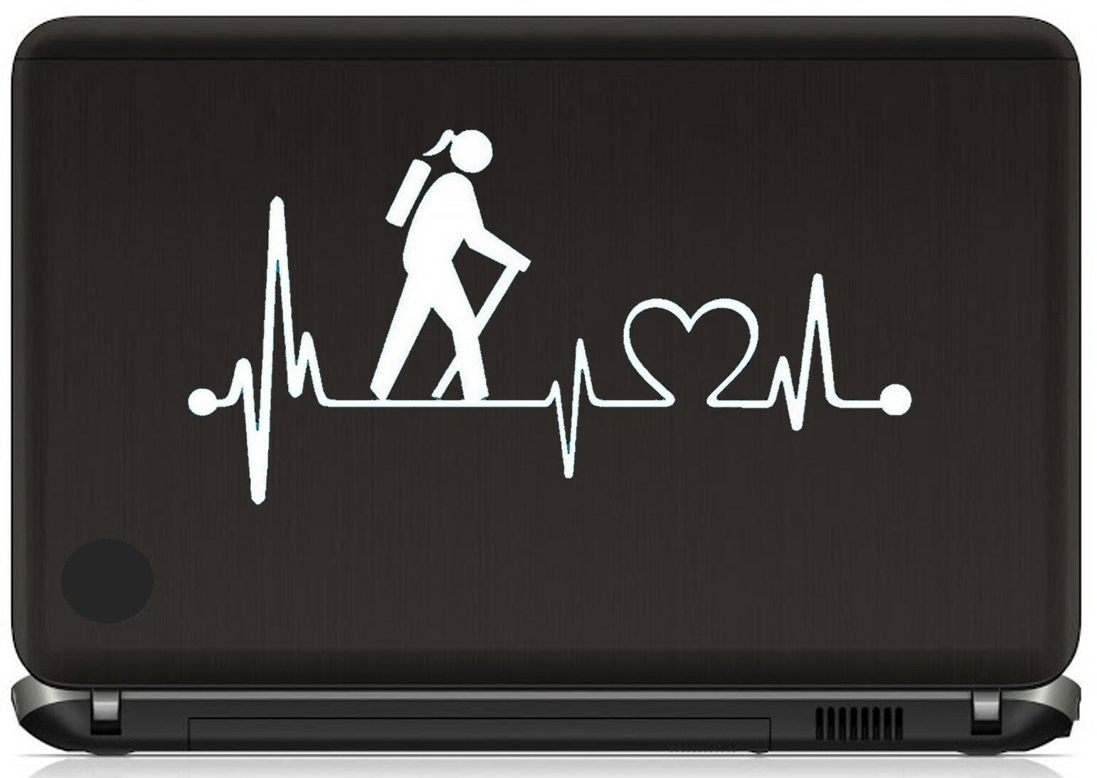 Hiking Girl Heartbeat Decal Sticker Lifeline Hiking Camping Backpack Tent K1012