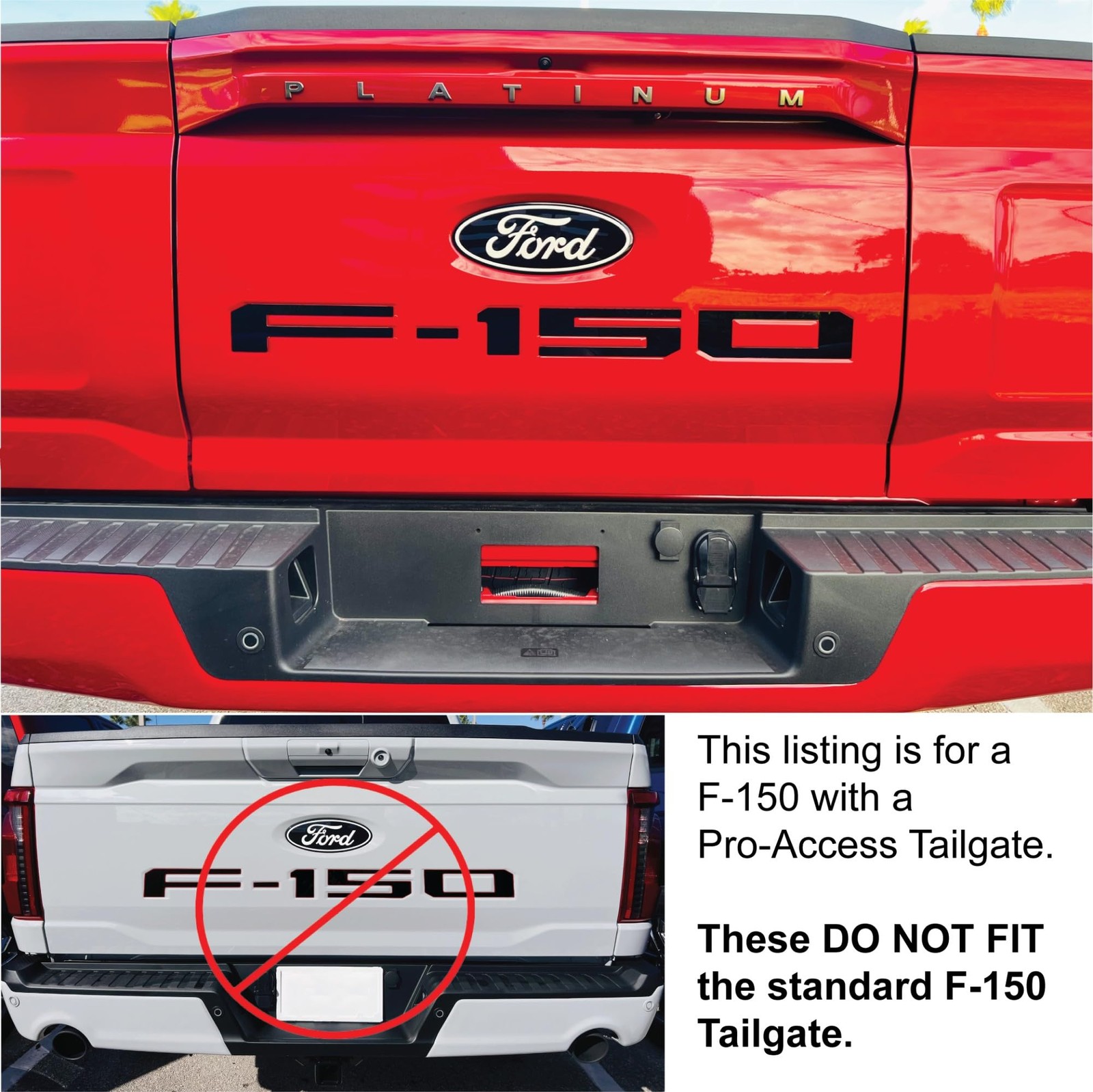 Ford F150 Tailgate Letters Compatible with 2024+ Pro Access Tremor